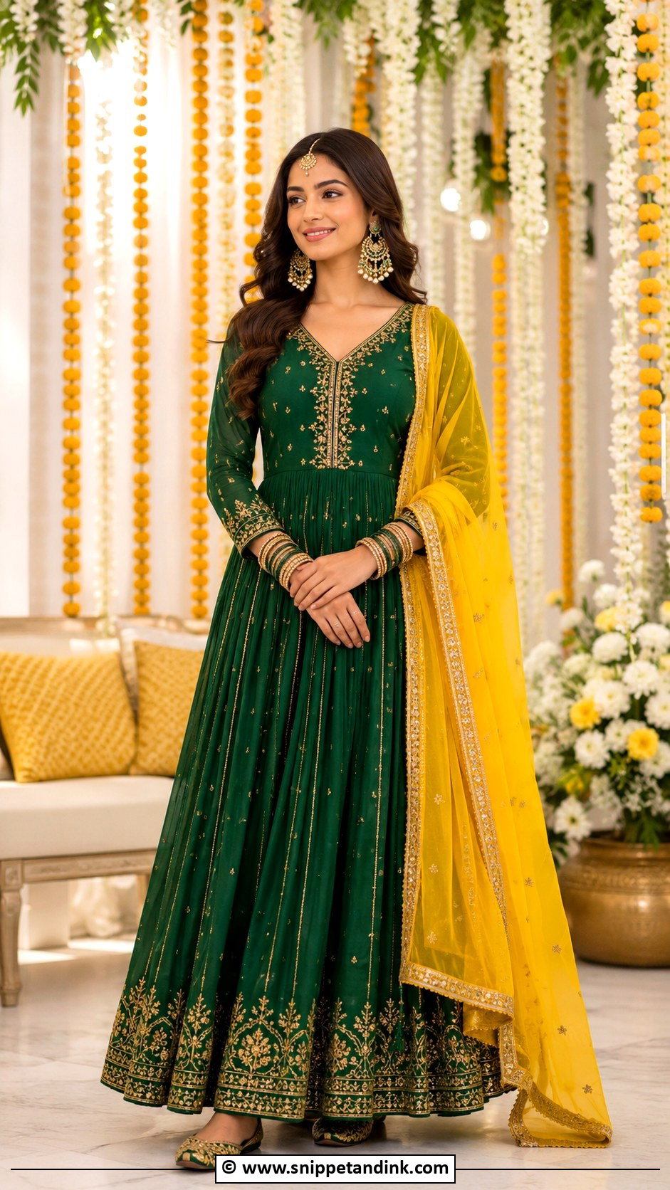 Anarkali Suit For Mehandi - Snippet and Ink - 25 Mehandi Outfit Ideas