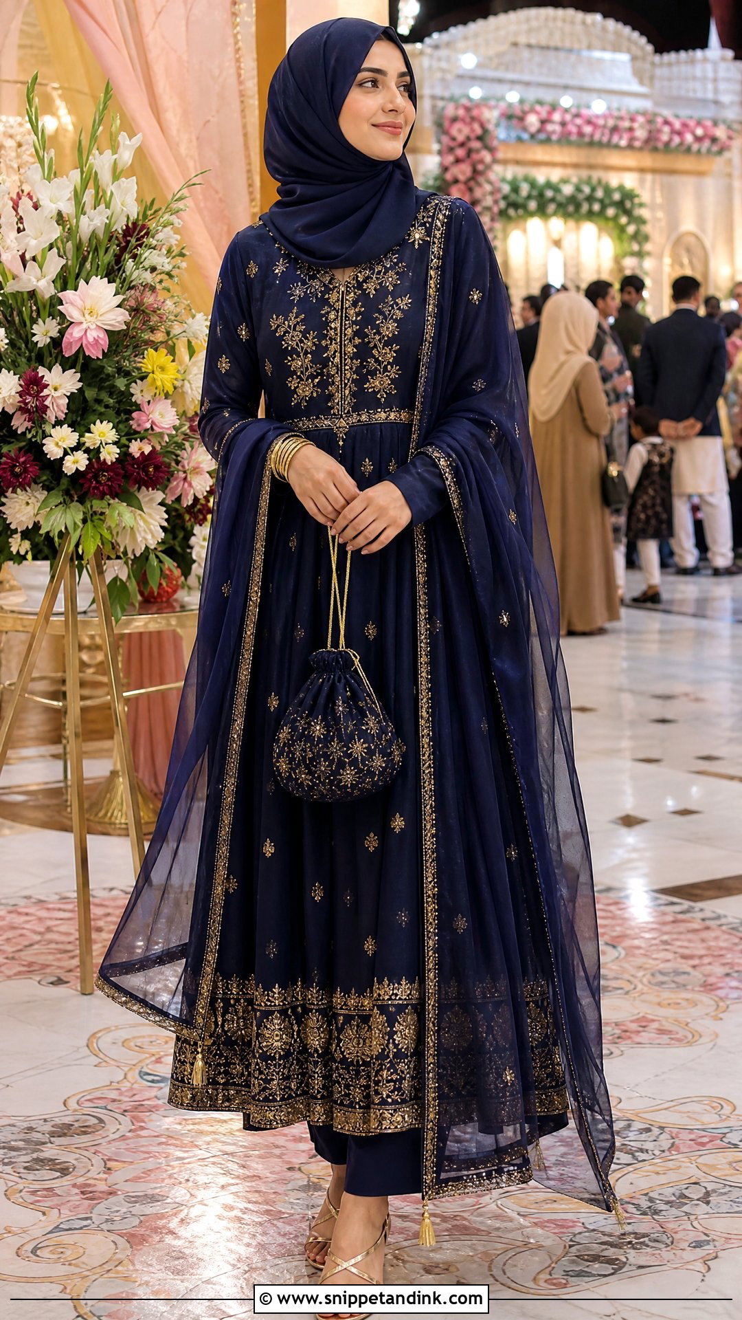 Anarkali Wedding Outfit With Hijab - Snippet and Ink - 20 Hijabi Wedding Outfit Ideas