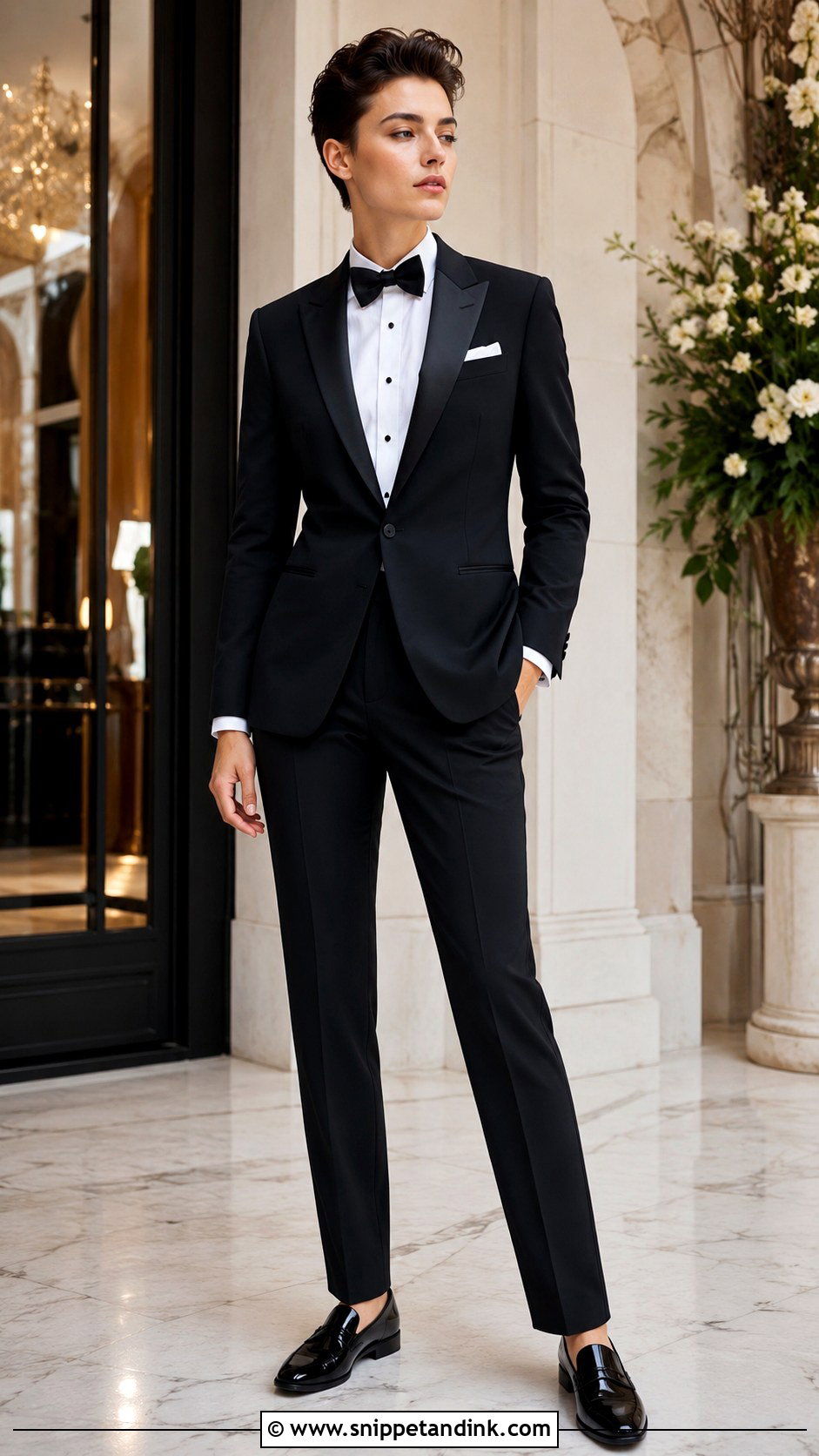 Androgynous Black Tuxedo Outfit - Snippet and Ink - 25 Androgynous Wedding Attire Ideas