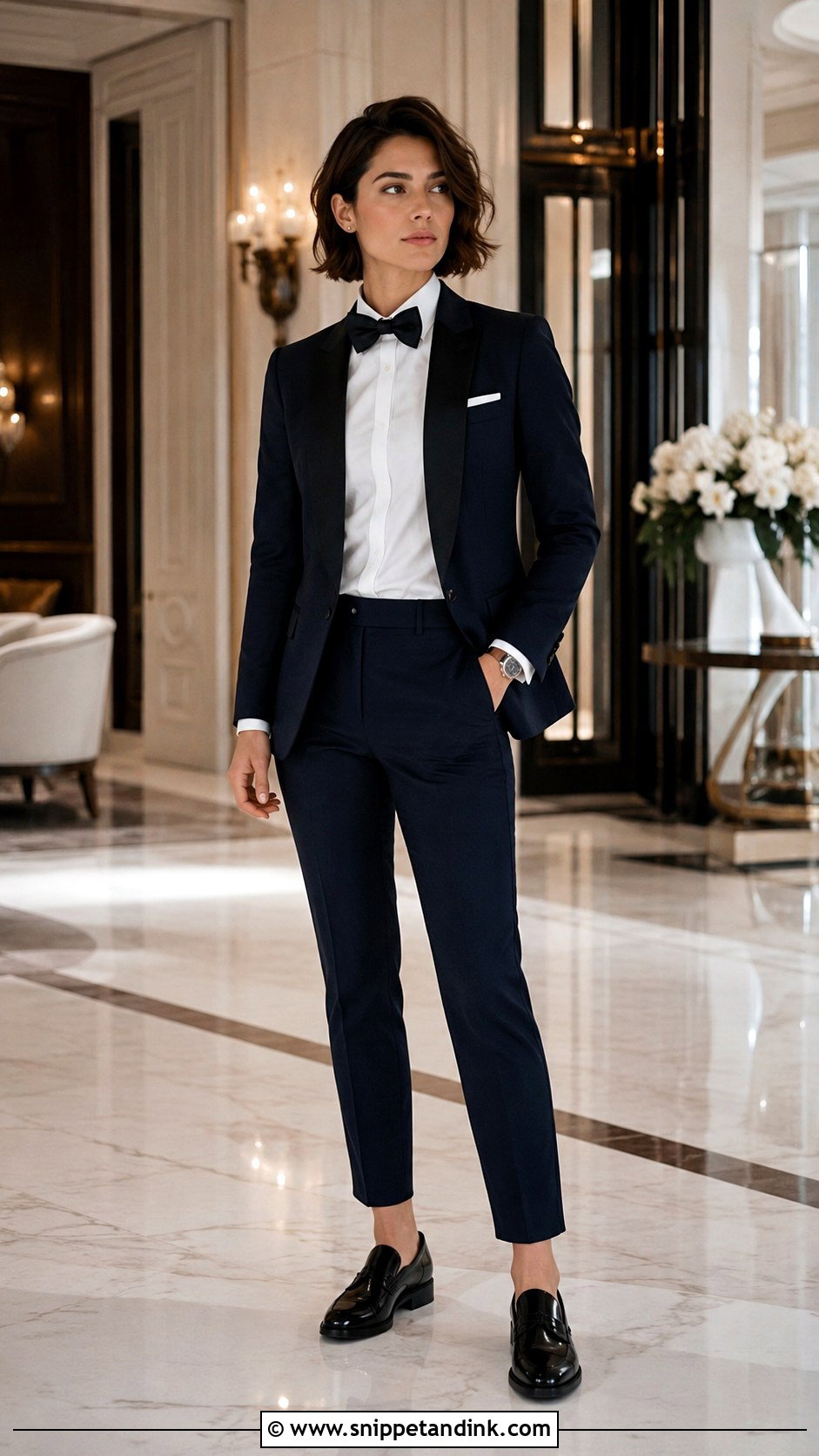 Androgynous Bow Tie Outfit - Snippet and Ink - 25 Androgynous Wedding Attire Ideas