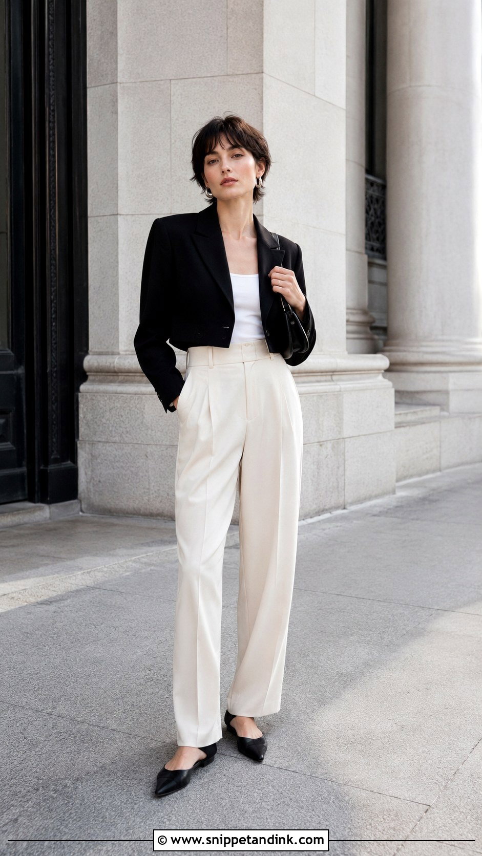 Androgynous Cropped Blazer Outfit - Snippet and Ink - 25 Androgynous Wedding Attire Ideas