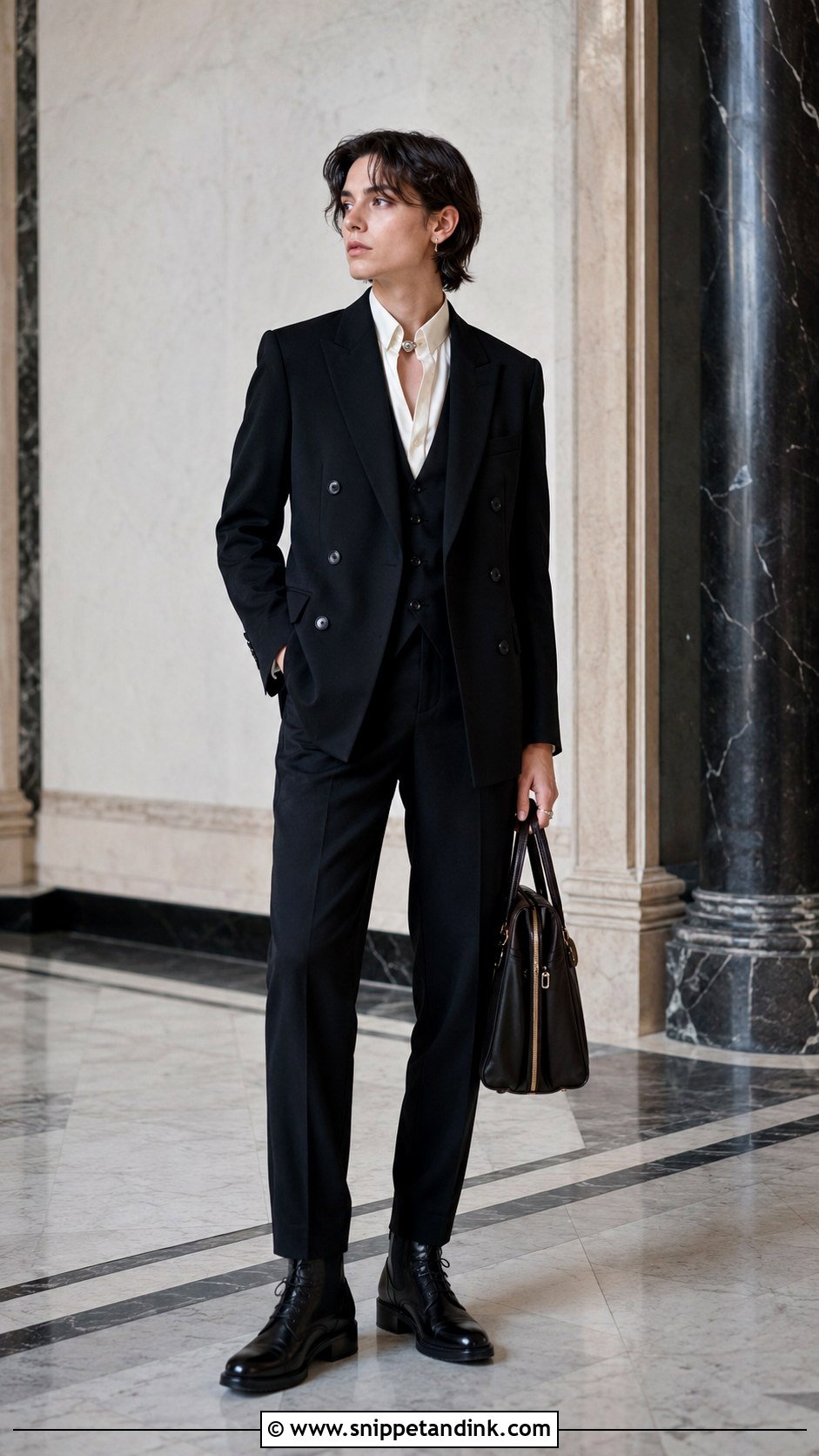 Androgynous Goth Wedding Suit - Snippet and Ink - 20 Goth Wedding Suit Ideas