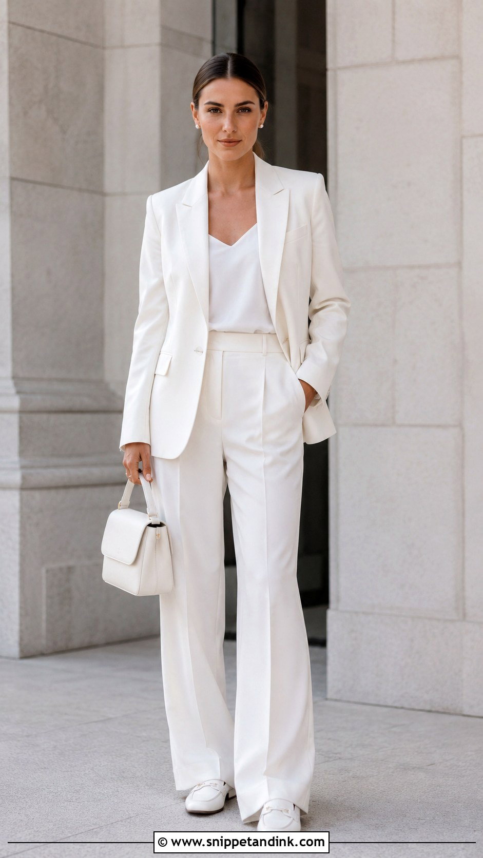 Androgynous White Suit Outfit - Snippet and Ink - 25 Androgynous Wedding Attire Ideas