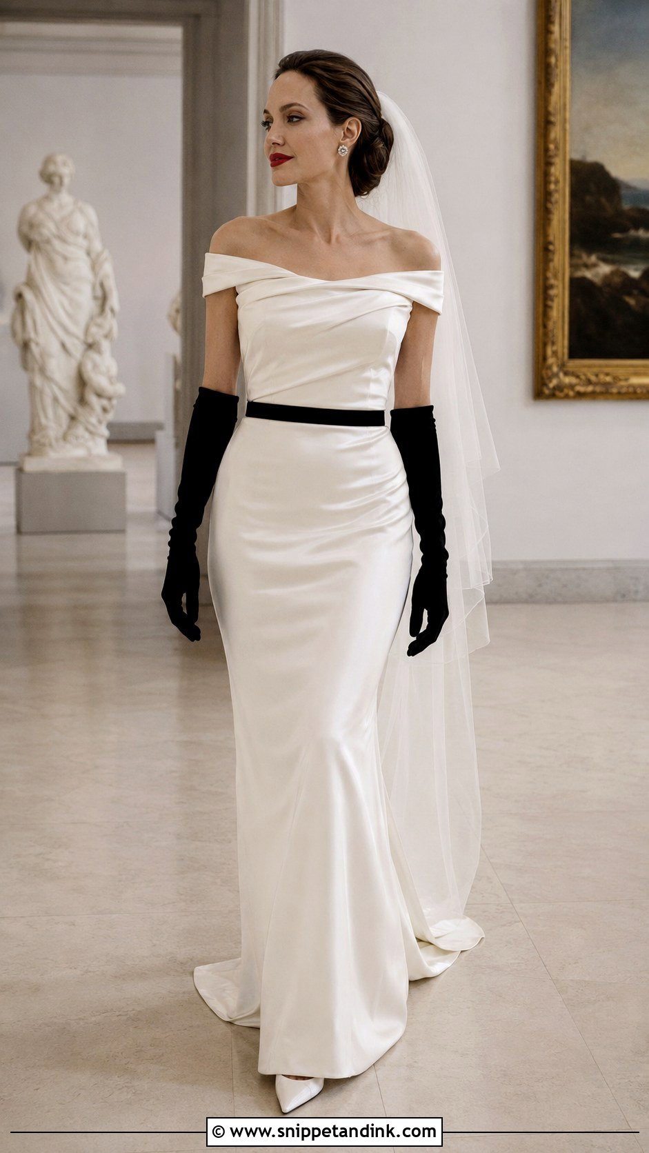 Angelina Jolie Black And White Wedding Dress - Snippet and Ink - 20 Angelina Jolie Wedding Dress Ideas