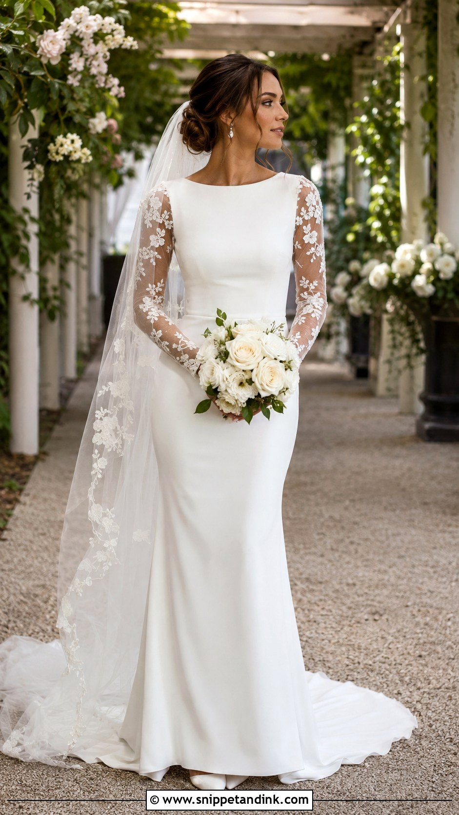 Angelina Jolie Lace Sleeve Wedding Dress - Snippet and Ink - 20 Angelina Jolie Wedding Dress Ideas