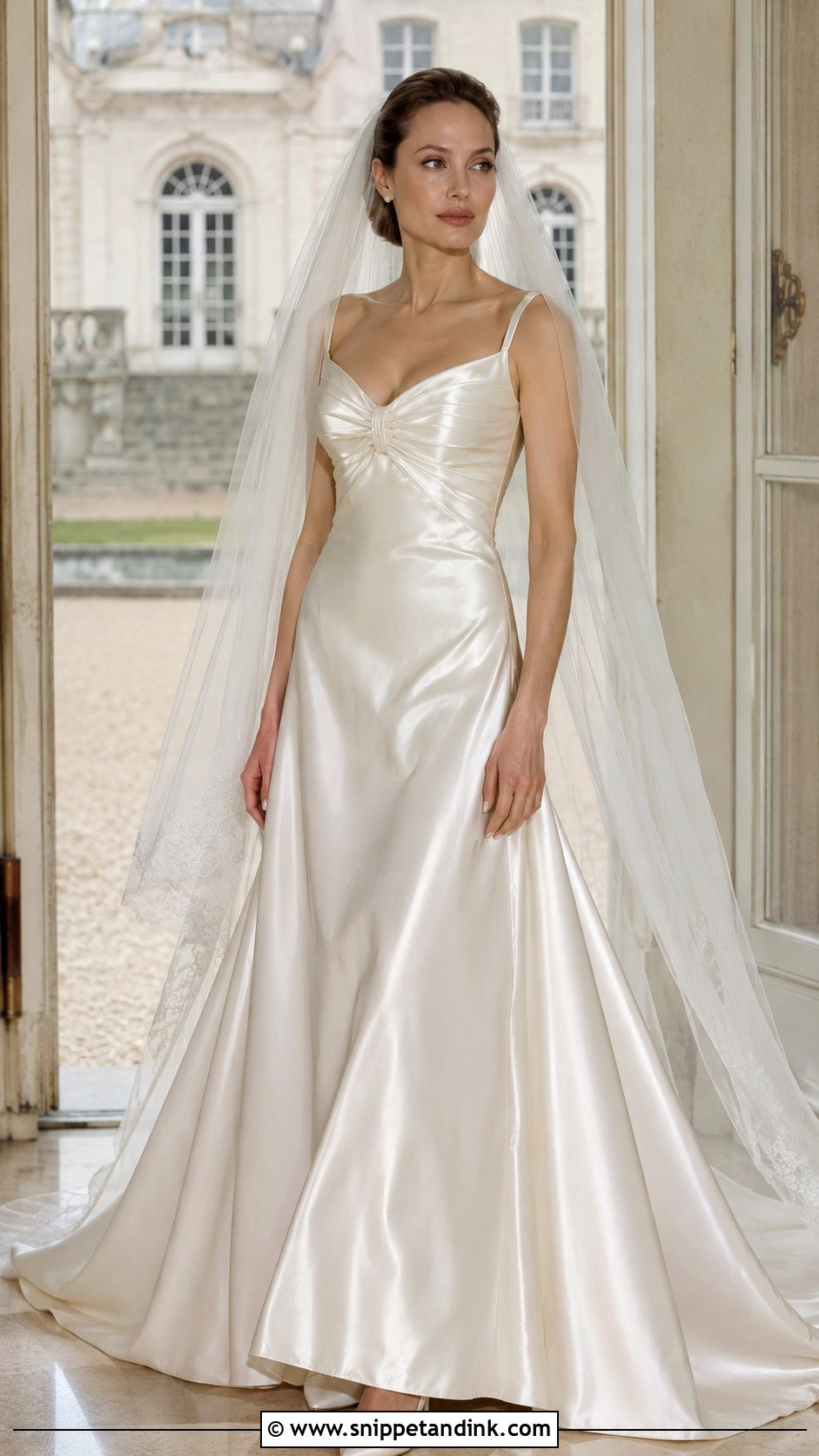 Angelina Jolie Silk Satin Wedding Dress - Snippet and Ink - 20 Angelina Jolie Wedding Dress Ideas