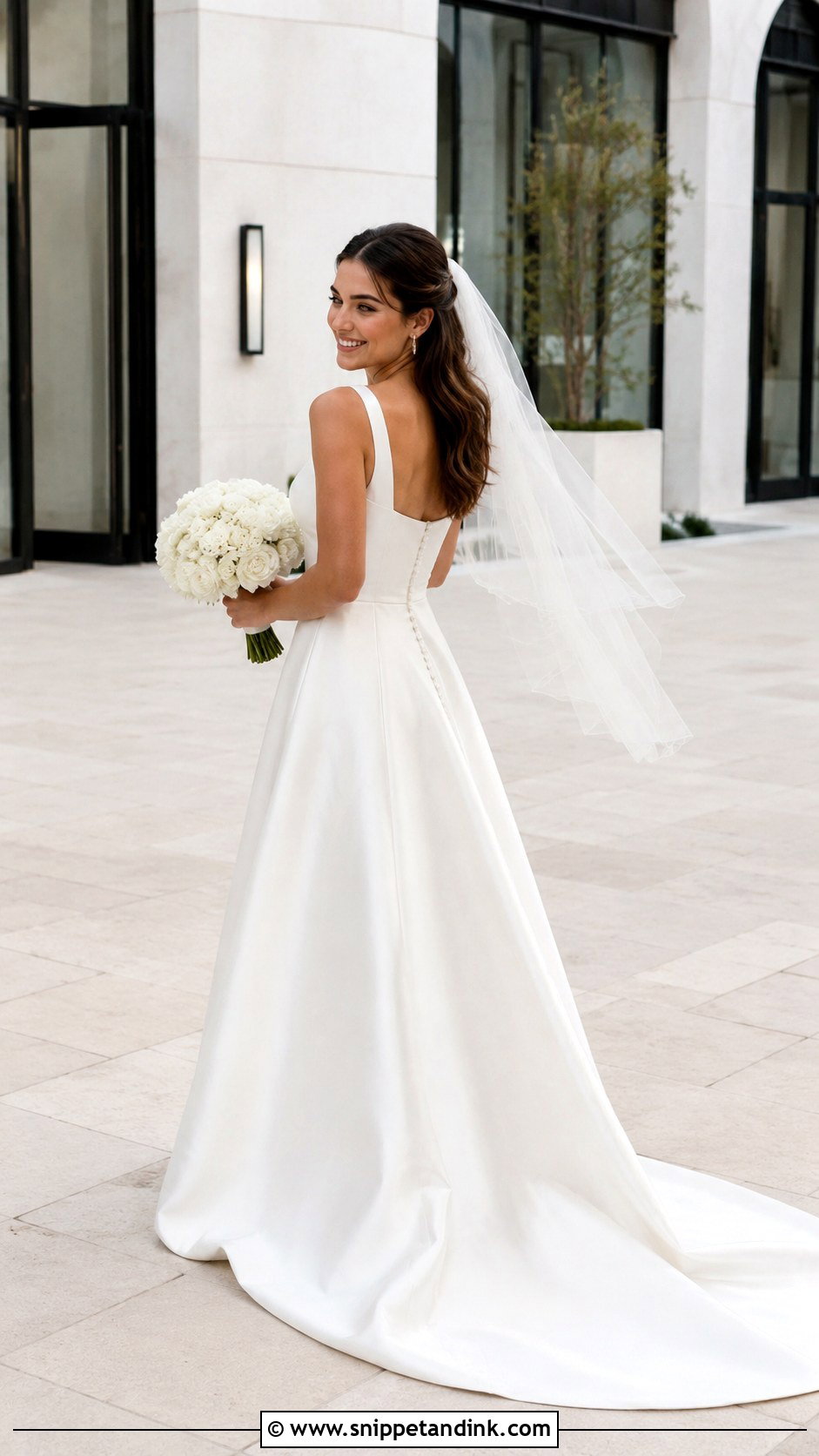 Angelina Jolie Square Neck Wedding Dress - Snippet and Ink - 20 Angelina Jolie Wedding Dress Ideas