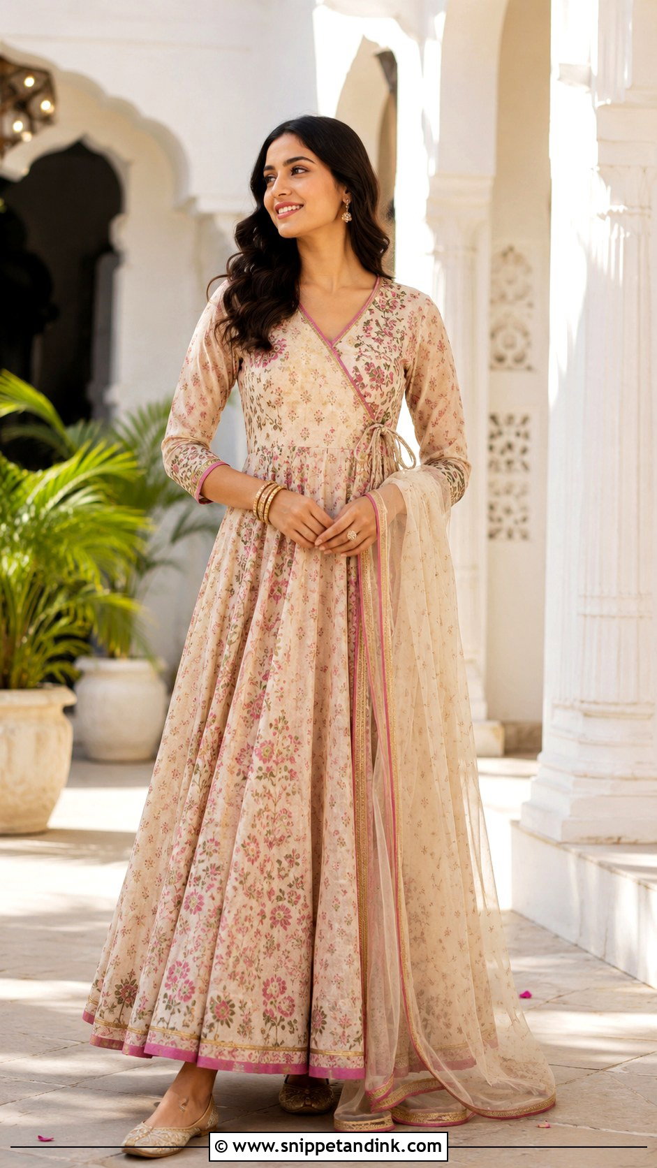 Angrakha Anarkali Gown With Dupatta - Snippet and Ink - 25 Anarkali Gown with Dupatta Ideas