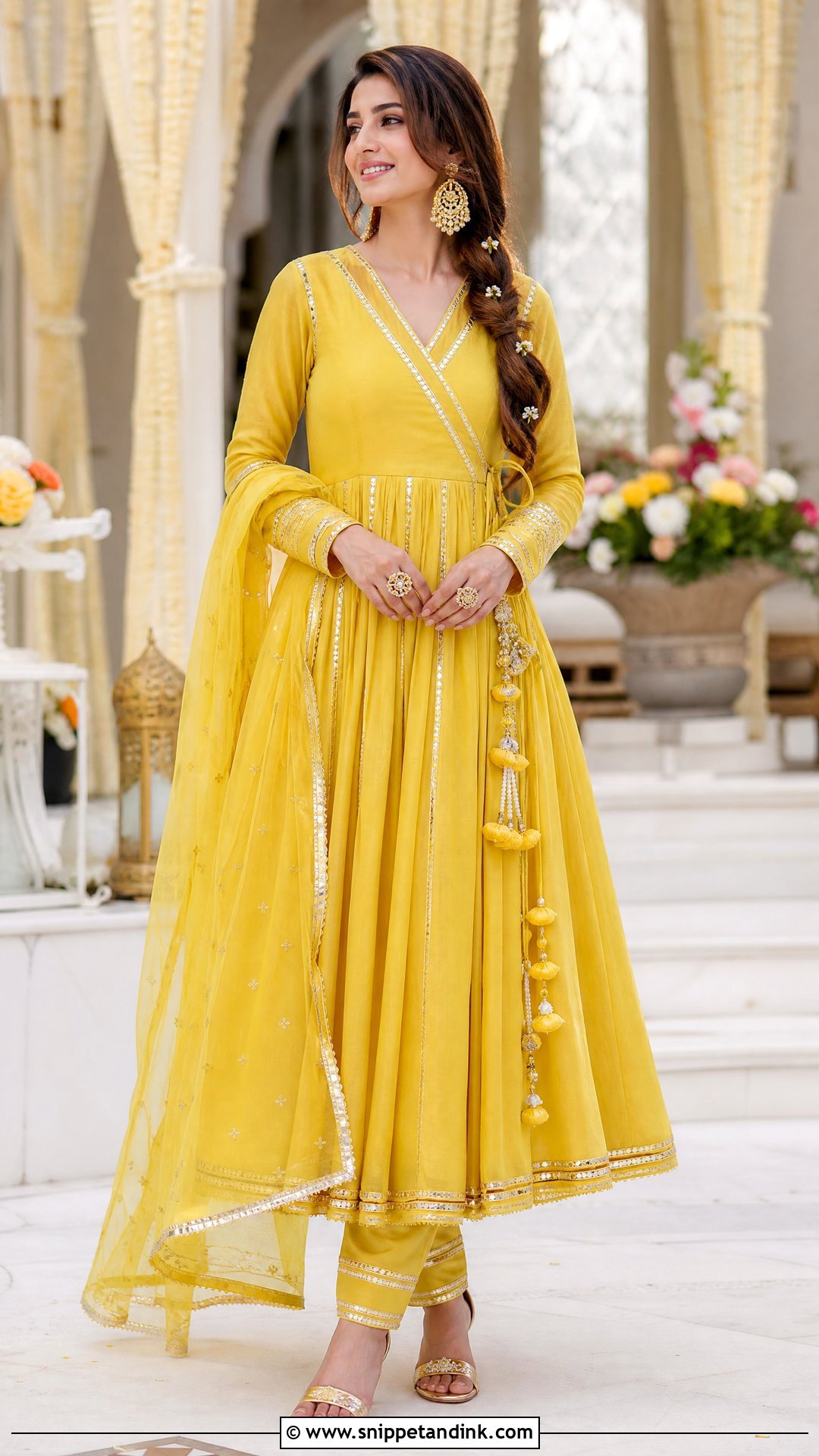 Angrakha Anarkali Haldi Dress - Snippet and Ink - 20 Pakistani Haldi Dress Ideas