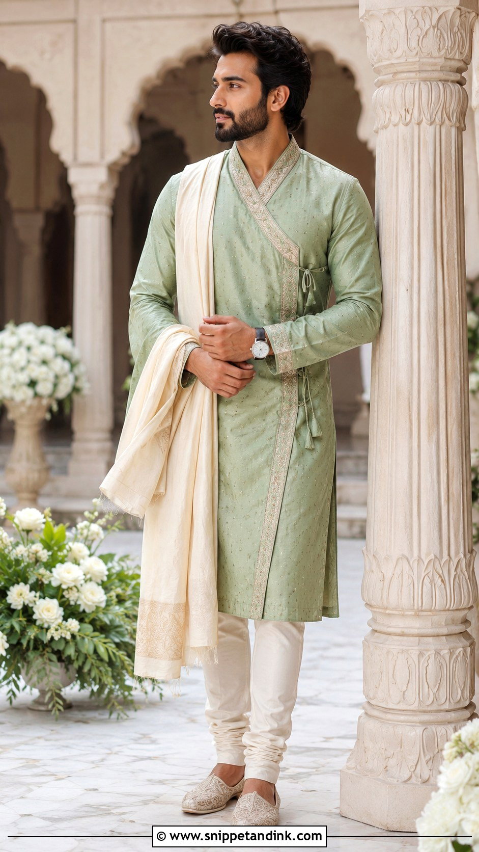 Angrakha Kurta Brother Wedding Outfit - Snippet and Ink - 20 Brother Outfit for Sister Wedding Ideas