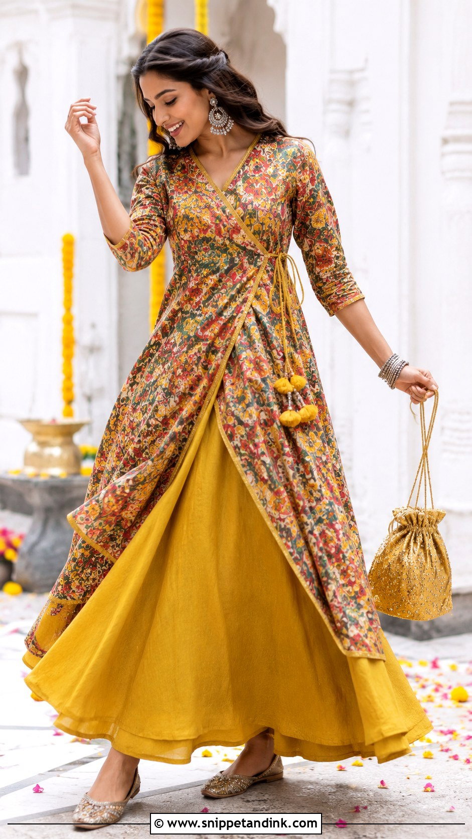 Angrakha Kurta Skirt Set - Snippet and Ink - 20 Aesthetic Indian Dress Ideas