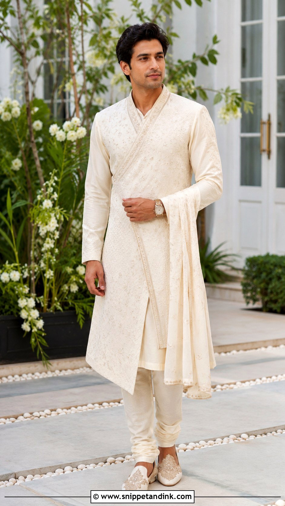 Angrakha Kurta Wedding Outfit - Snippet and Ink - 25 Ranbir Kapoor Wedding Outfit Ideas