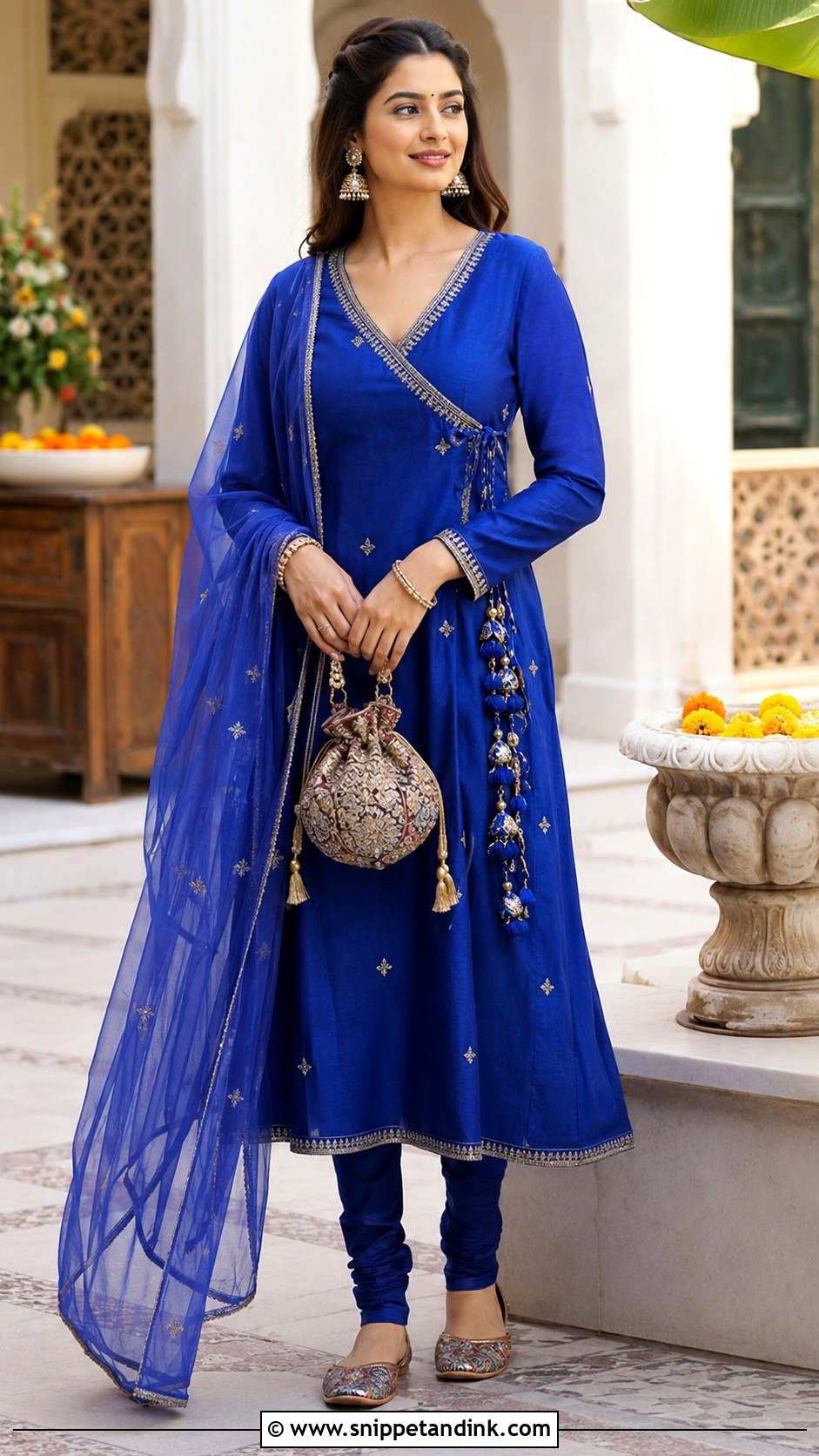 Angrakha Kurta With Churidar - Snippet and Ink - 20 Kurta Wedding Ideas