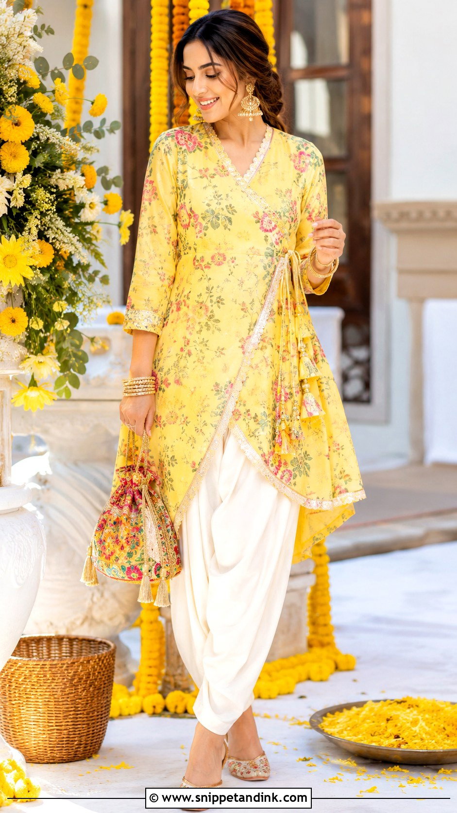 Angrakha Kurta With Dhoti Pants - Snippet and Ink - 20 Dhoti Style Dresses for Wedding