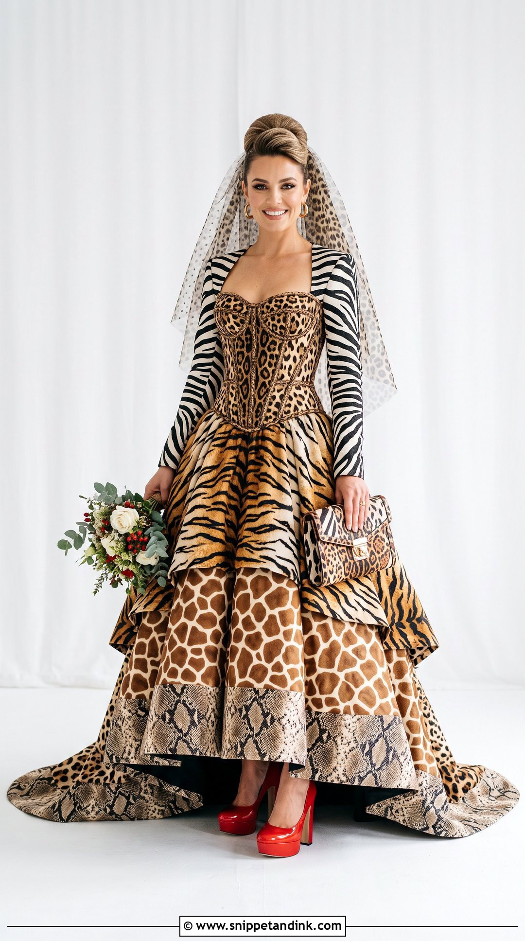 Animal Print Wedding Dress - Snippet and Ink - 20 Ugliest Wedding Dress Ideas