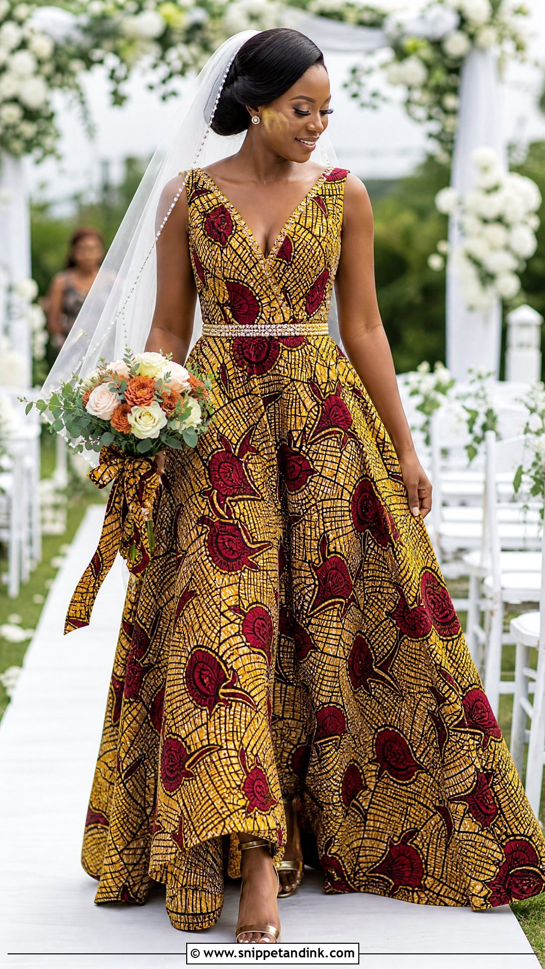 Ankara A Line Bridal Dress - Snippet and Ink - 25 Ankara Bridal Dress Styles