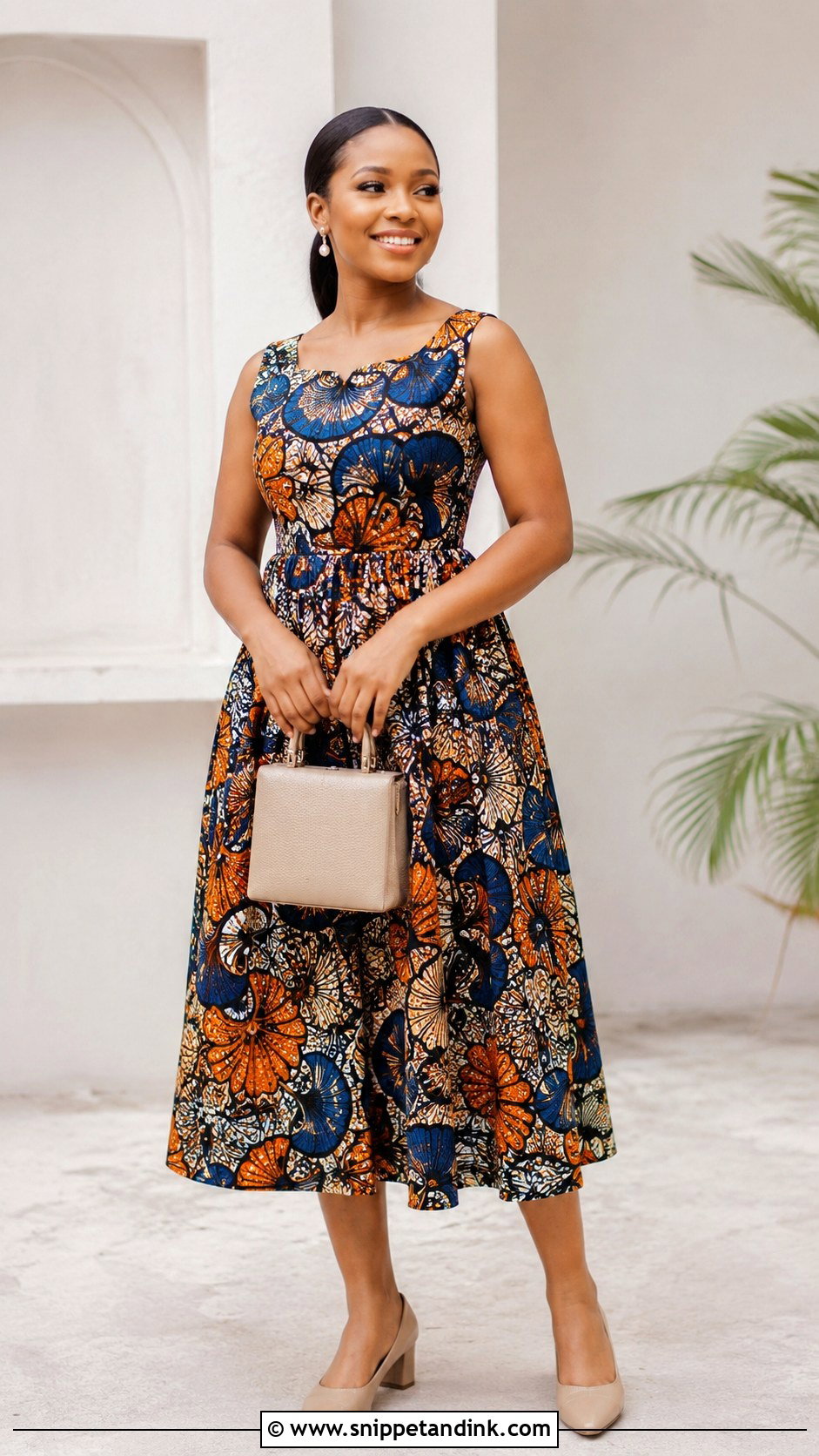 Ankara A Line Gathered Gown - Snippet and Ink - 25 Gathers Gown Ankara Ideas