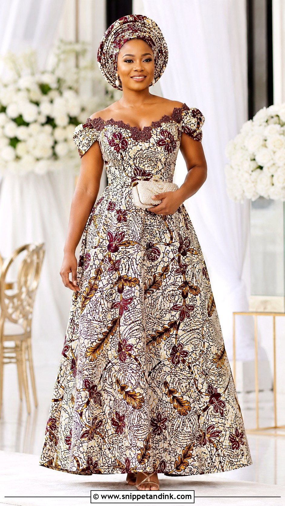 Ankara A Line Wedding Dress - Snippet and Ink - 25 Ankara Traditional Wedding Dresses