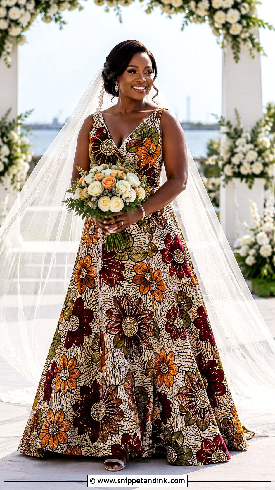 Ankara A Line Wedding Gown - Snippet and Ink - 20 Ankara Wedding Gowns