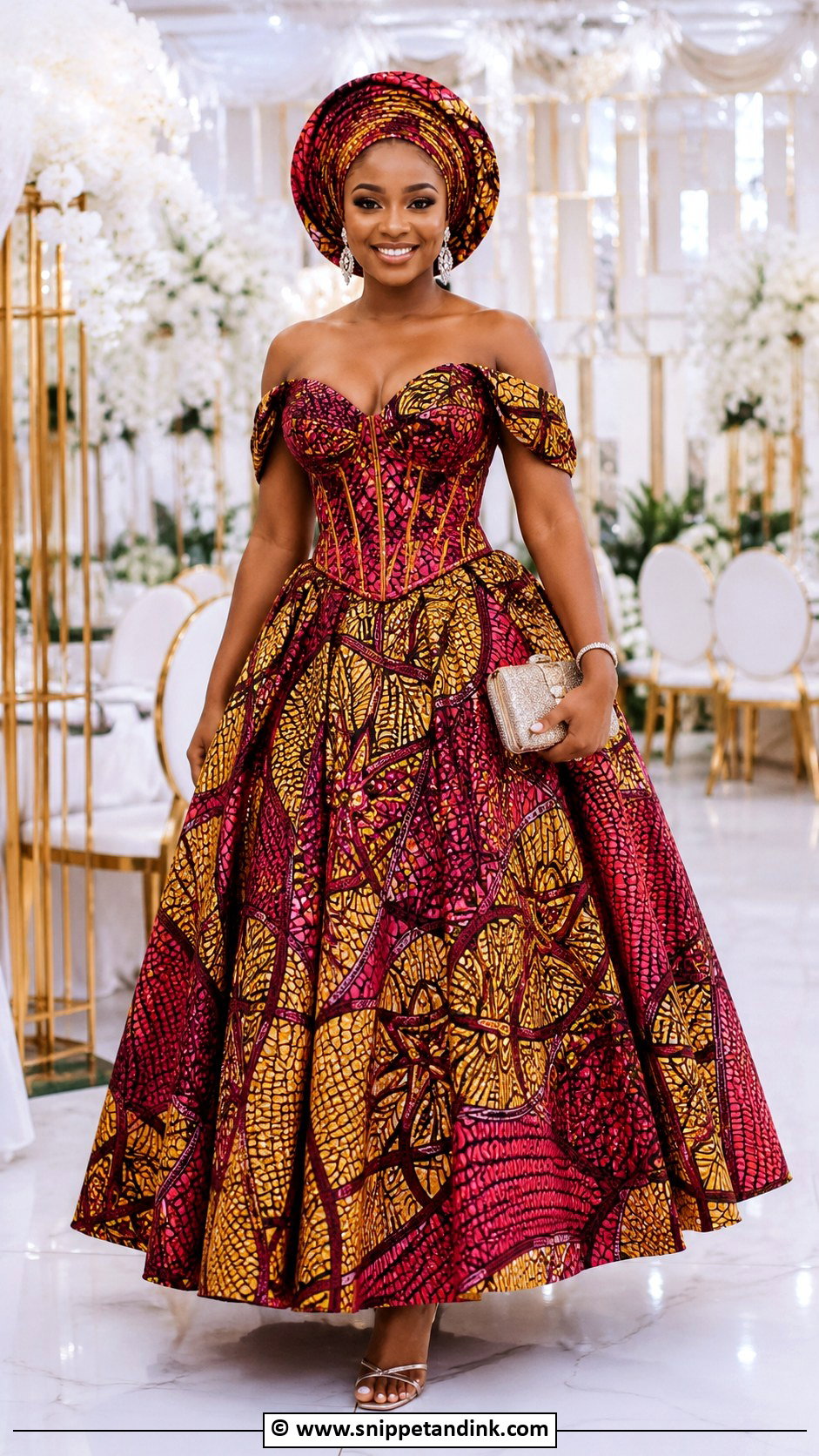 Ankara Asoebi Ball Gown - Snippet and Ink - 25 Ankara Asoebi Styles for Wedding