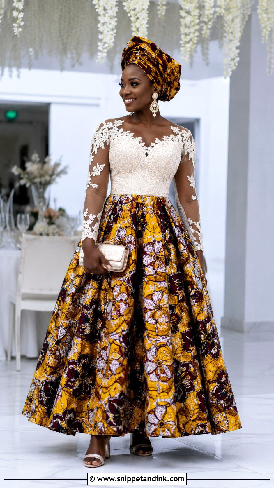Ankara Ball Gown Wedding Dress - Snippet and Ink - 20 Modern African Wedding Dresses