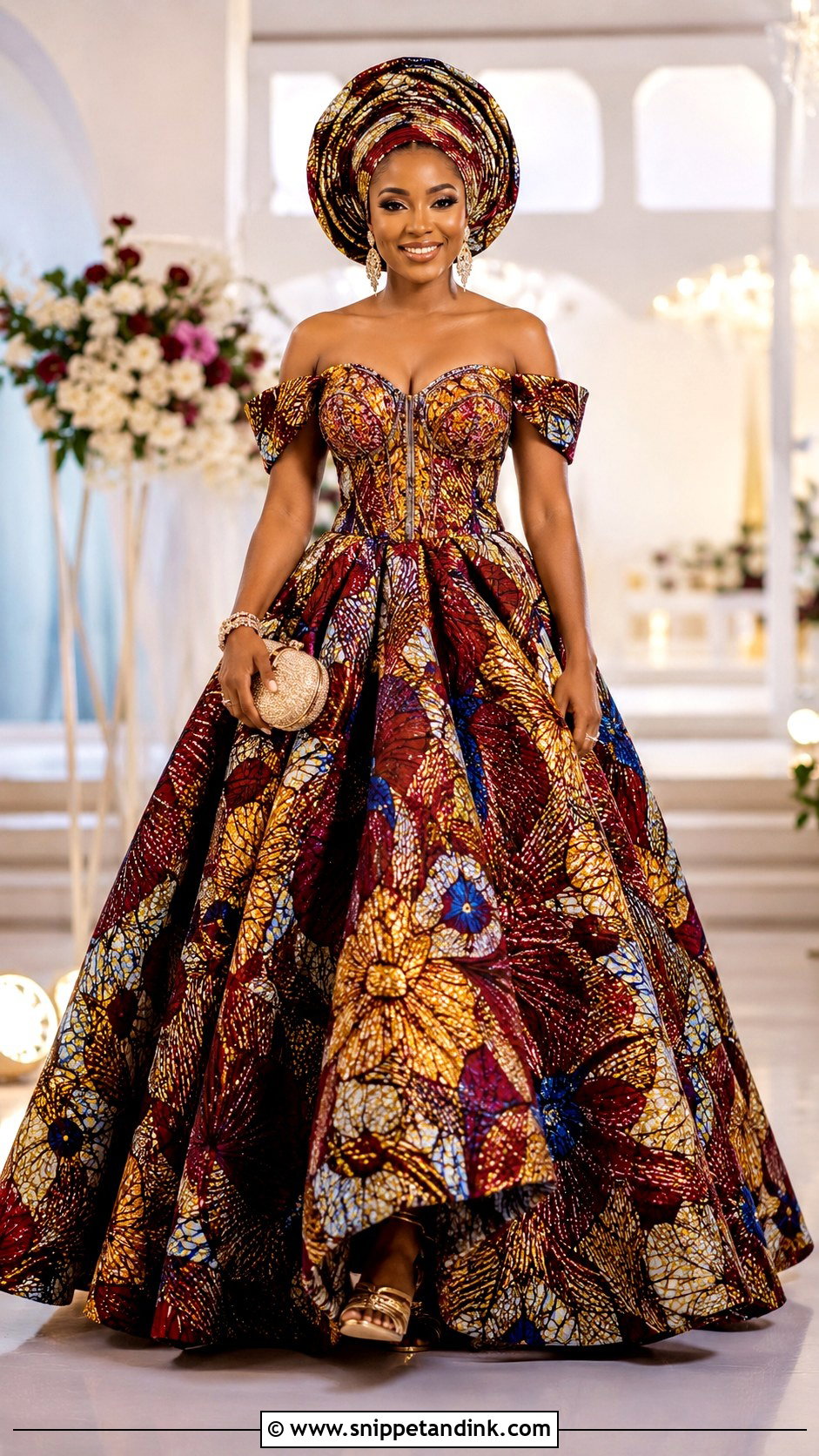 Ankara Ball Gown Wedding Dress - Snippet and Ink - 25 Ankara Traditional Wedding Dresses