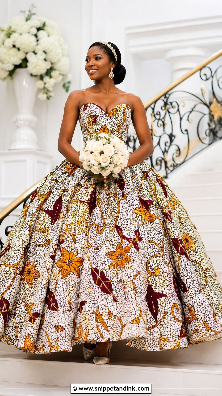 Ankara Bridal Ball Gown - Snippet and Ink - 20 Bridal Ankara Dresses