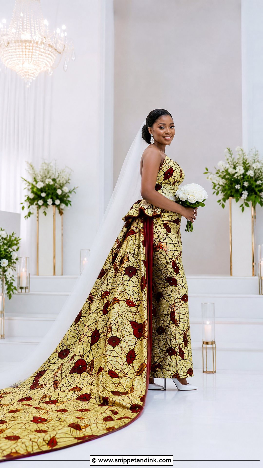 Ankara Bridal Dress With Detachable Train - Snippet and Ink - 25 Ankara Bridal Dress Styles