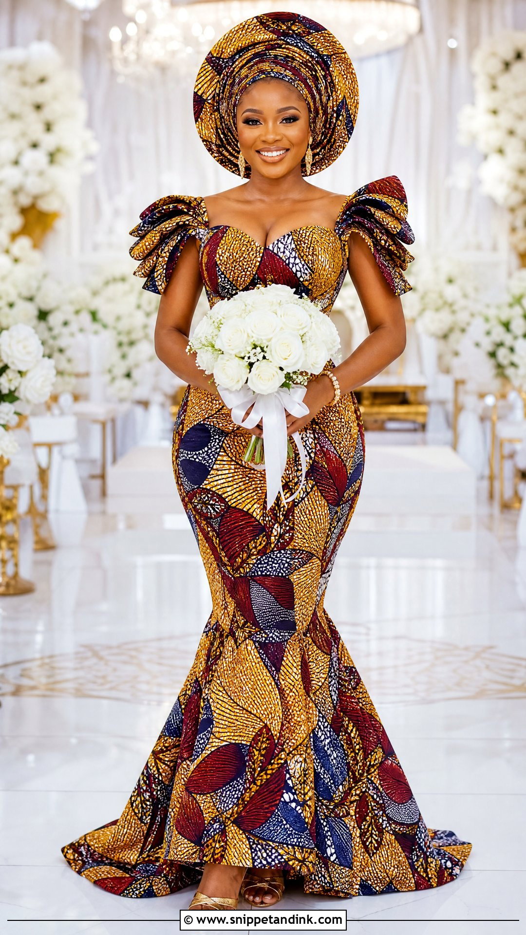 Ankara Bridal Dress With Gele - Snippet and Ink - 25 Ankara Bridal Dress Styles