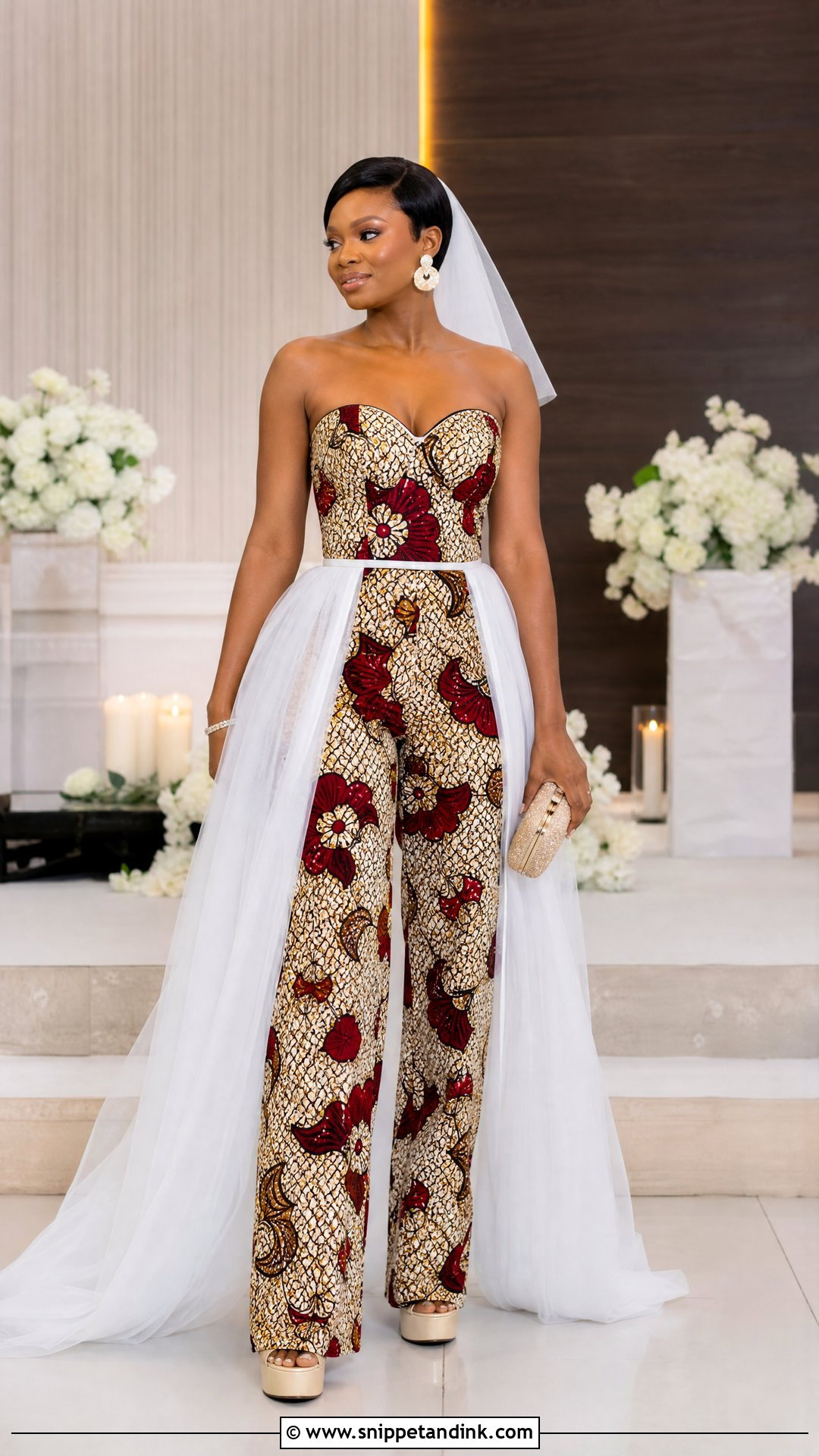 Ankara Bridal Jumpsuit - Snippet and Ink - 25 Ankara Bridal Dress Styles