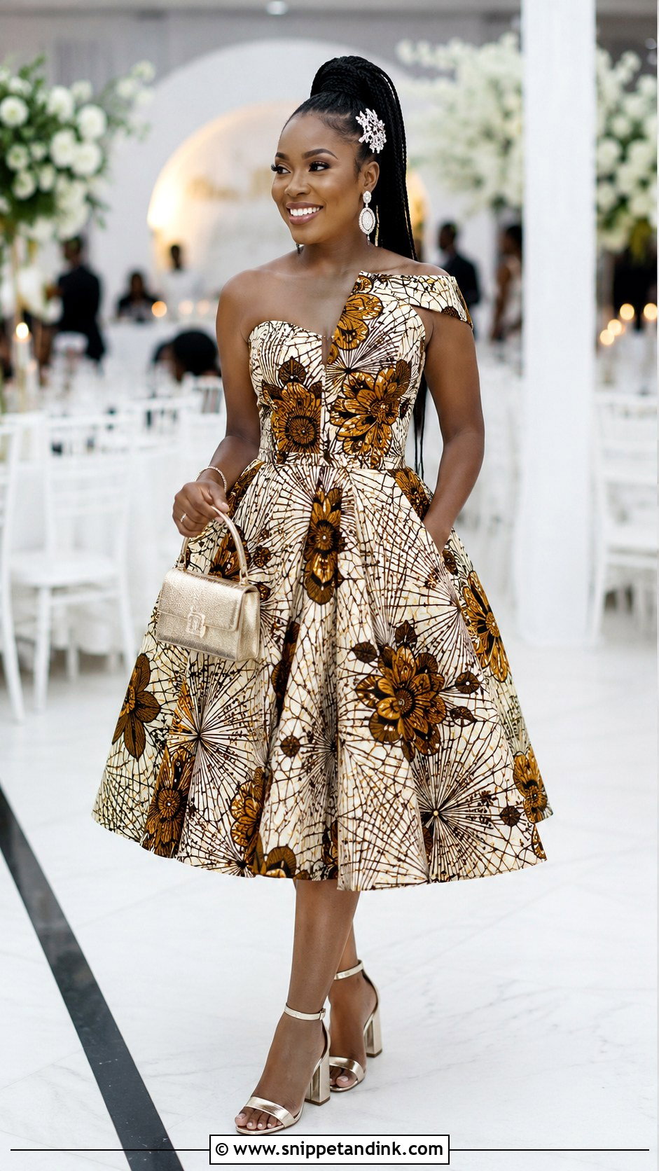 Ankara Bridal Reception Dress - Snippet and Ink - 20 Bridal Ankara Dresses