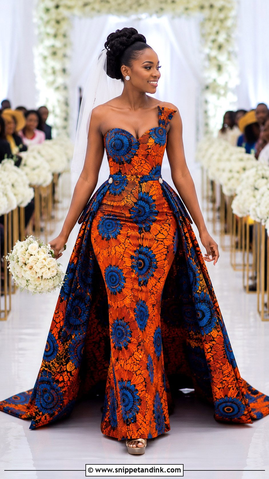 Ankara Bride Detachable Train Dress - Snippet and Ink - 20 Ankara Bride Dress Ideas