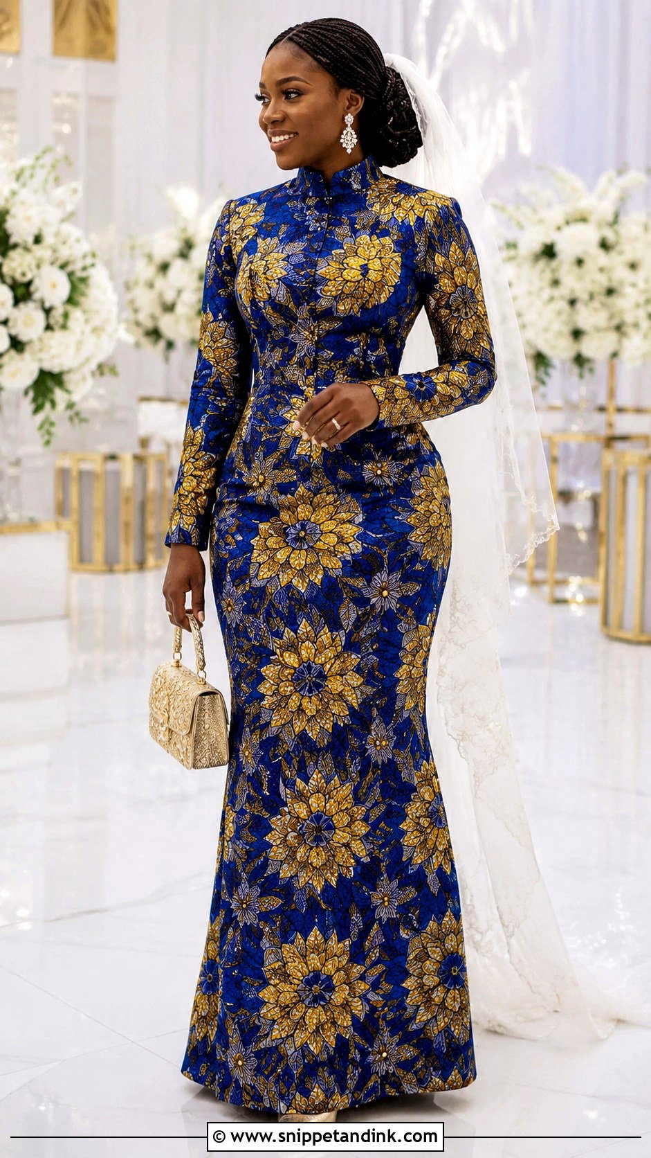 Ankara Bride High Neck Dress - Snippet and Ink - 20 Ankara Bride Dress Ideas