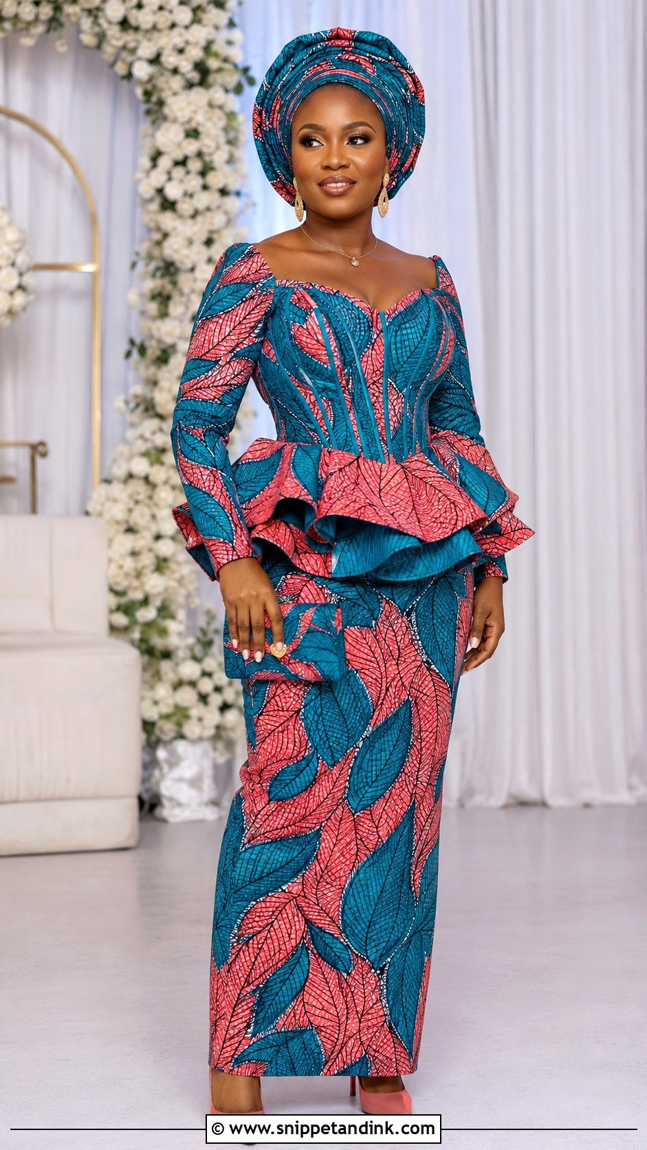 Ankara Bride Peplum Dress - Snippet and Ink - 20 Ankara Bride Dress Ideas