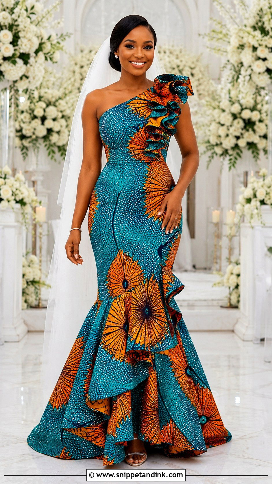 Ankara Bride Ruffle Dress - Snippet and Ink - 20 Ankara Bride Dress Ideas