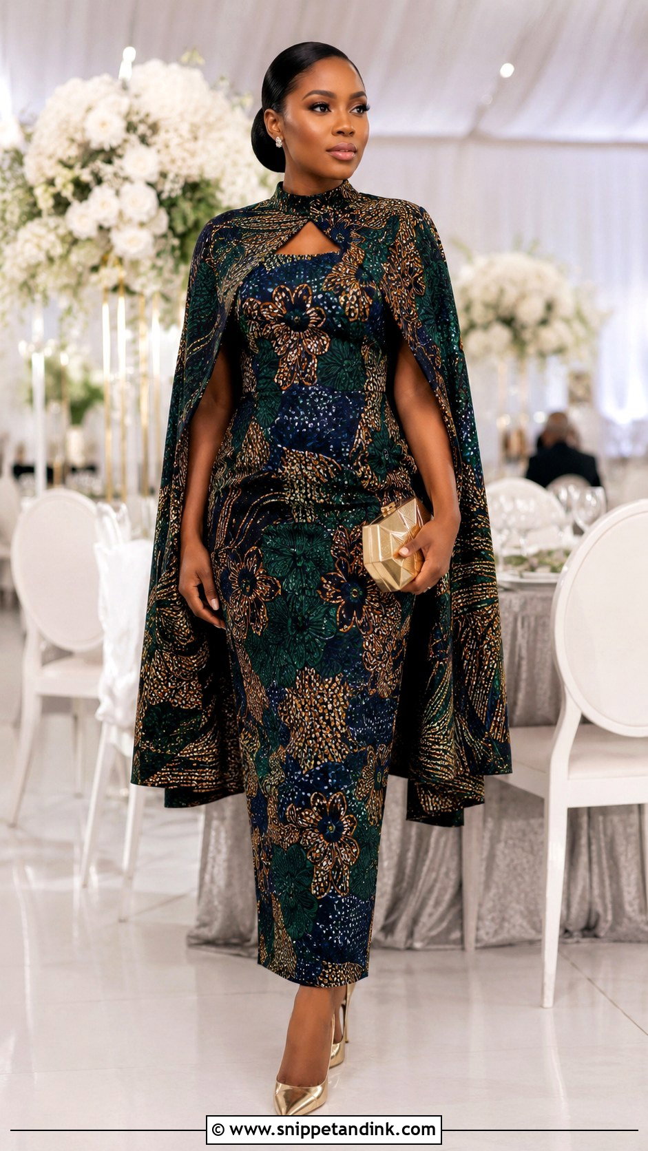 Ankara Cape Dress - Snippet and Ink - 25 Ankara Dress Styles for Wedding