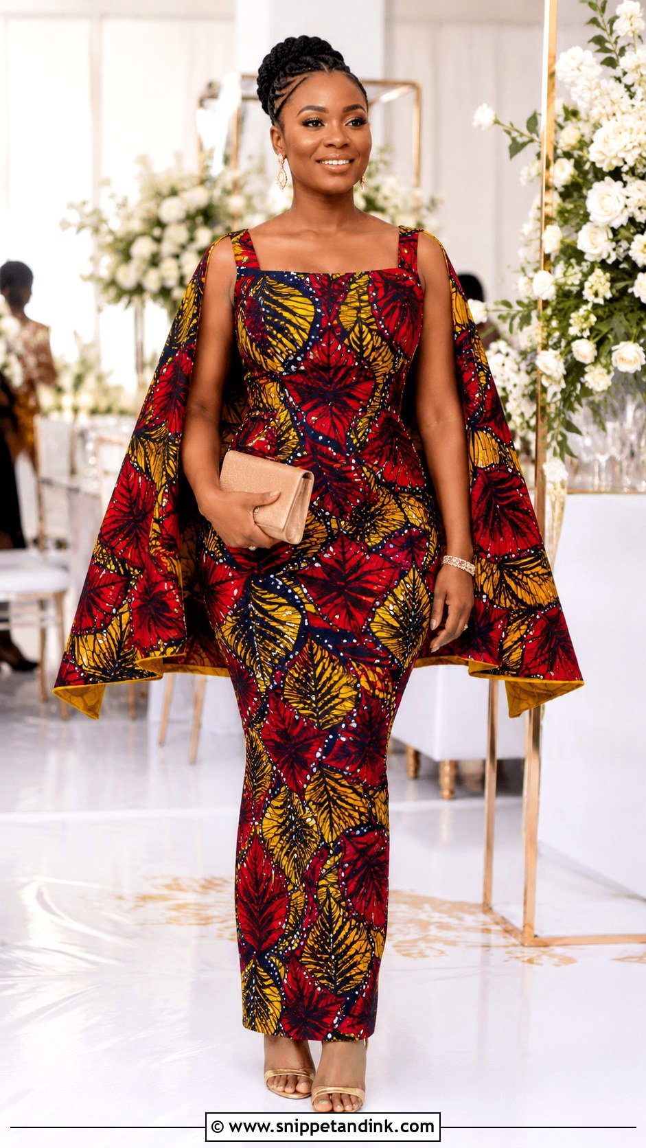 Ankara Cape Sendoff Dress - Snippet and Ink - 20 Nguo Za Sendoff Ideas