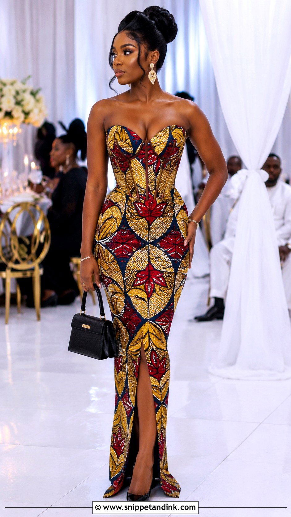 Ankara Corset Fitted Gown - Snippet and Ink - 20 Fitted Gown Styles for Materials