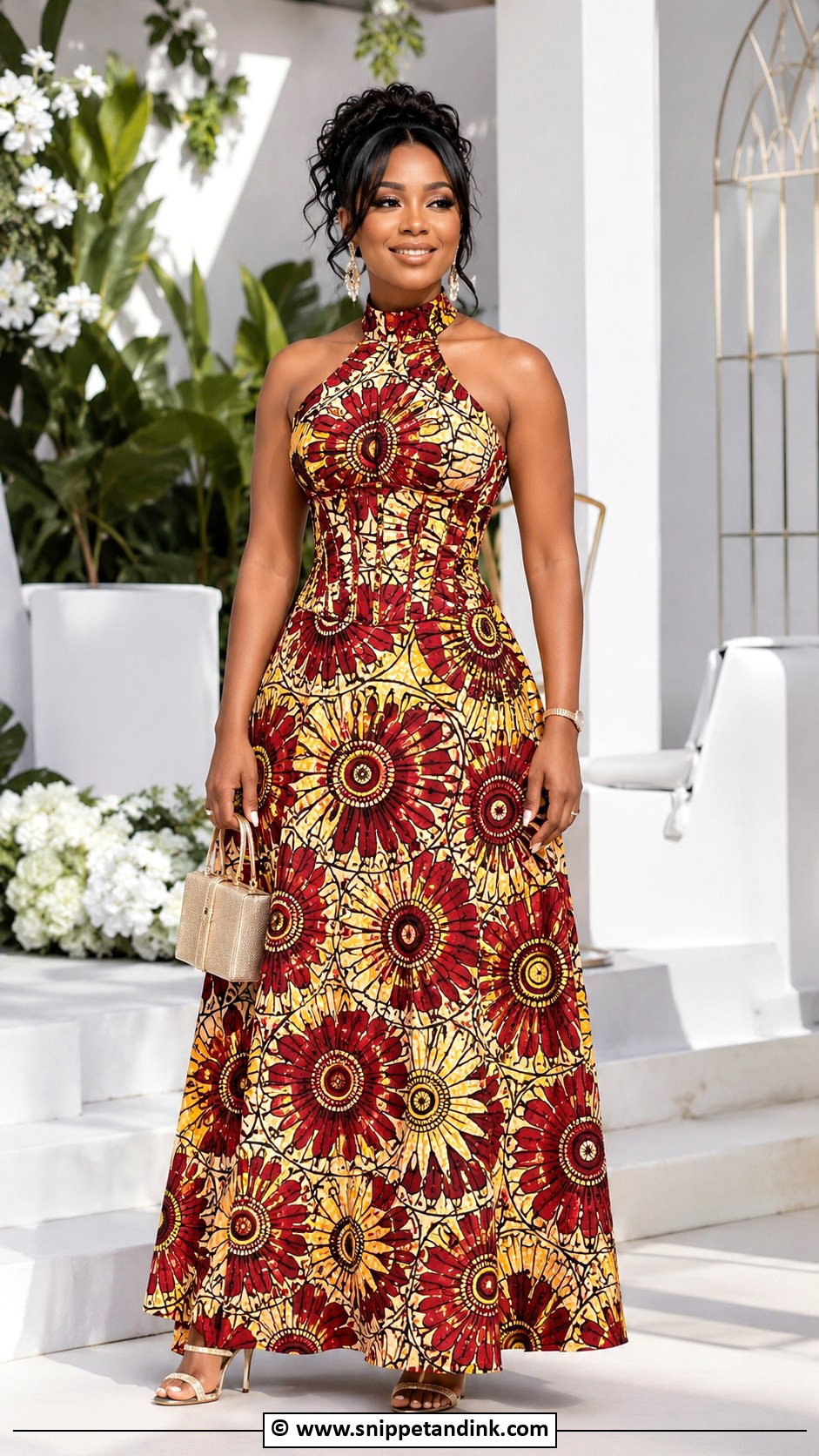 Ankara Corset Gown With Halter Neck - Snippet and Ink - 30 Ankara Corset Gown Ideas