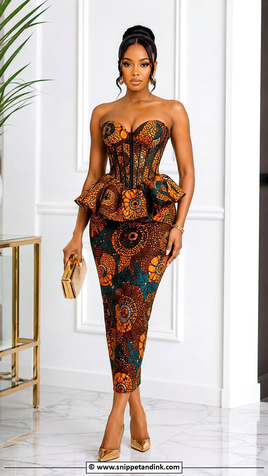 Ankara Corset Gown With Peplum - Snippet and Ink - 30 Ankara Corset Gown Ideas