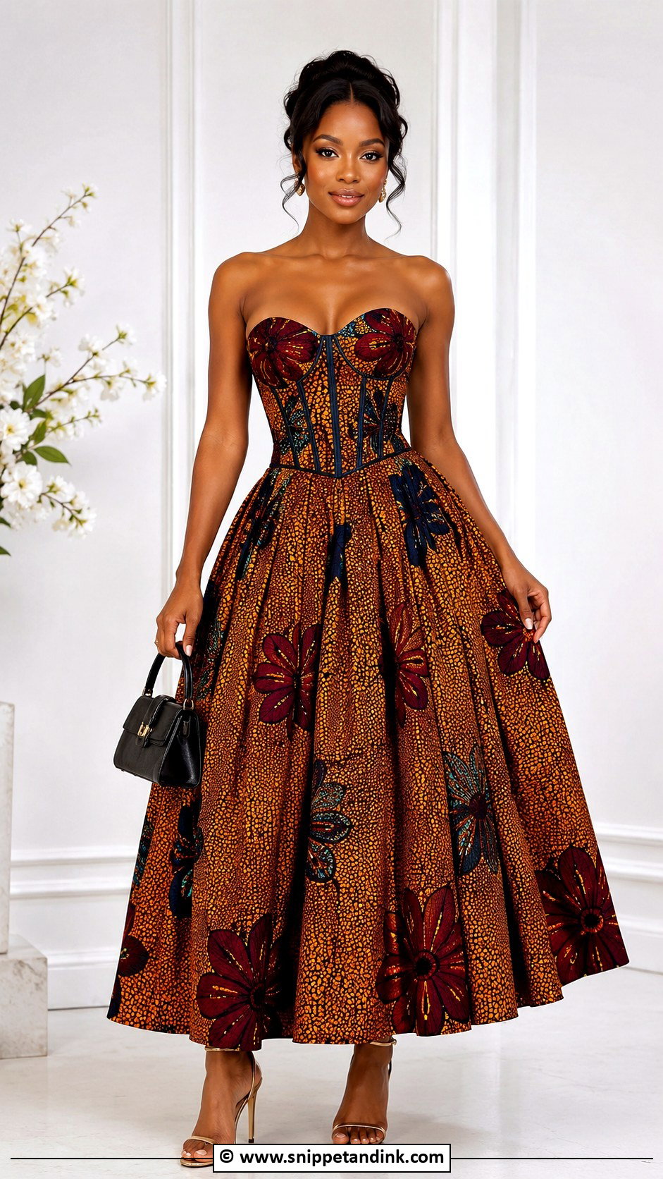 Ankara Corset Gown With Pleated Skirt - Snippet and Ink - 30 Ankara Corset Gown Ideas