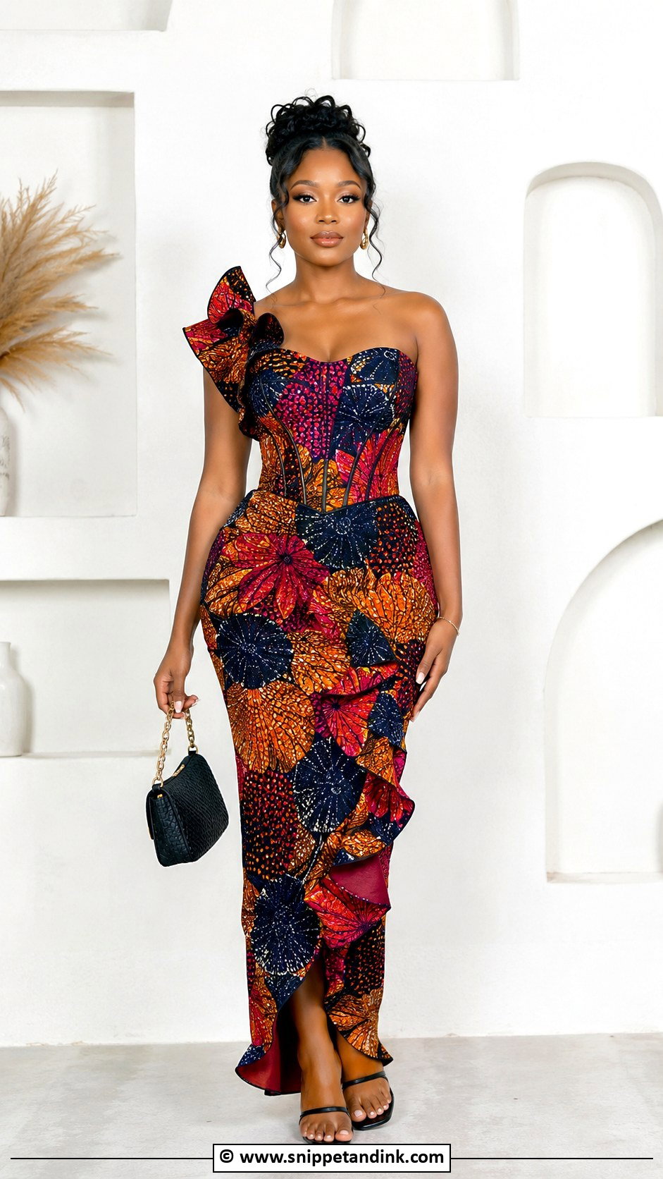 Ankara Corset Gown With Ruffles - Snippet and Ink - 30 Ankara Corset Gown Ideas