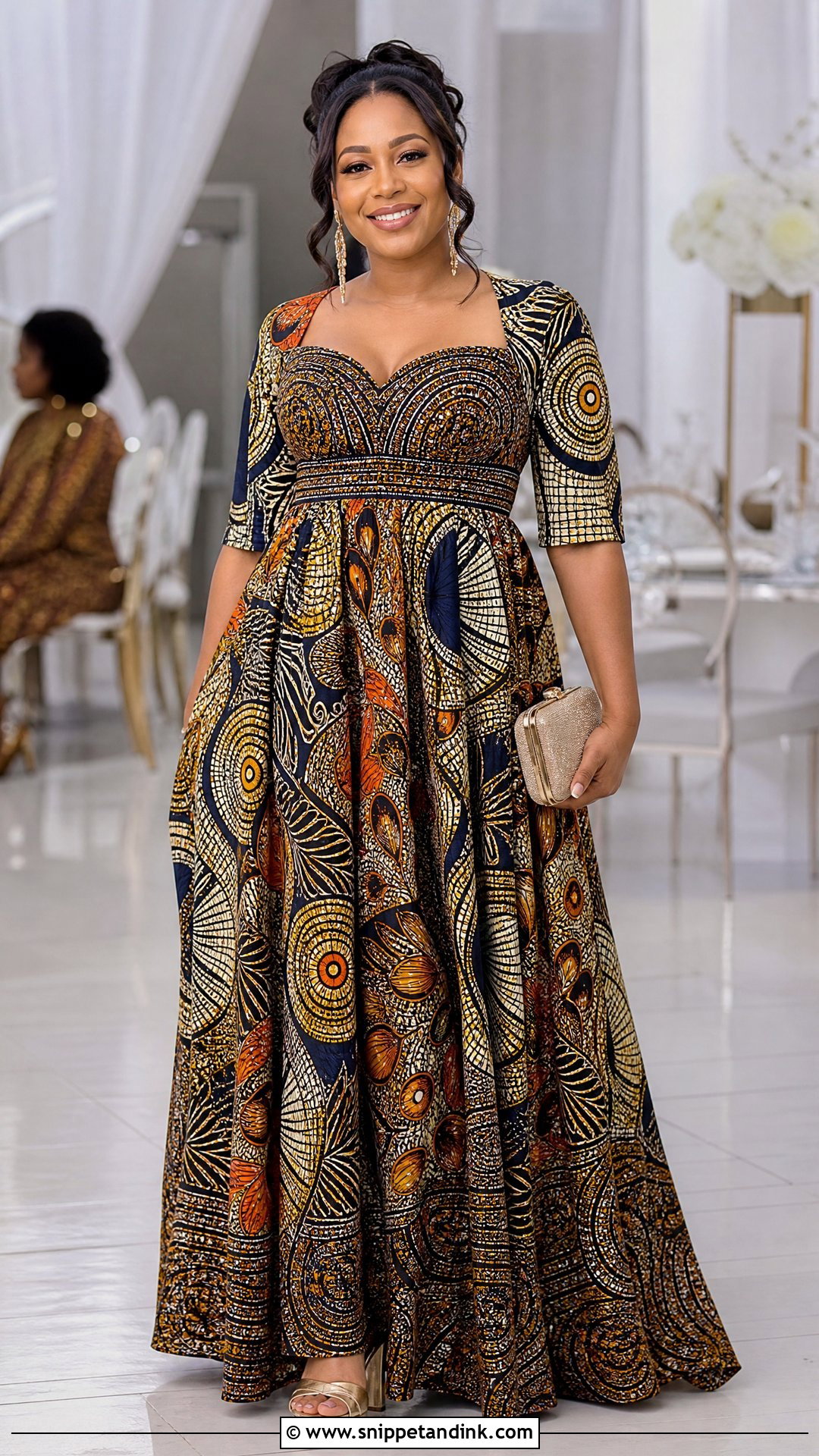 Ankara Empire Waist Gown - Snippet and Ink - 25 Big Ankara Gown Styles