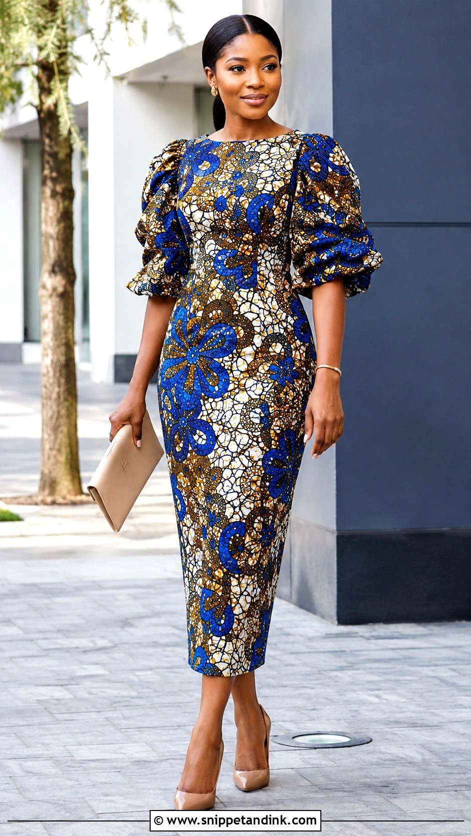 Ankara Gathered Sleeve Gown - Snippet and Ink - 25 Gathers Gown Ankara Ideas