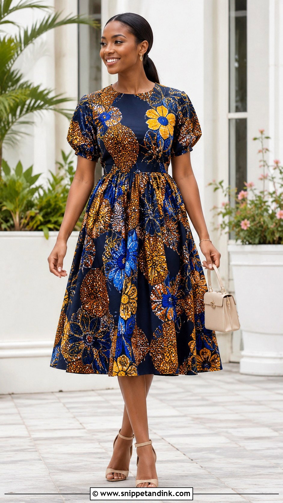 Ankara Gathered Waist Gown - Snippet and Ink - 25 Gathers Gown Ankara Ideas