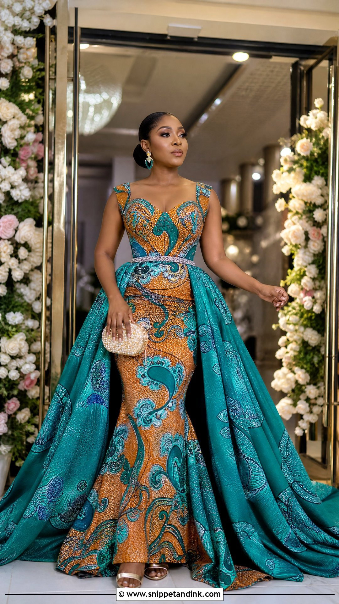 Ankara Gown With Detachable Train - Snippet and Ink - 25 Big Ankara Gown Styles