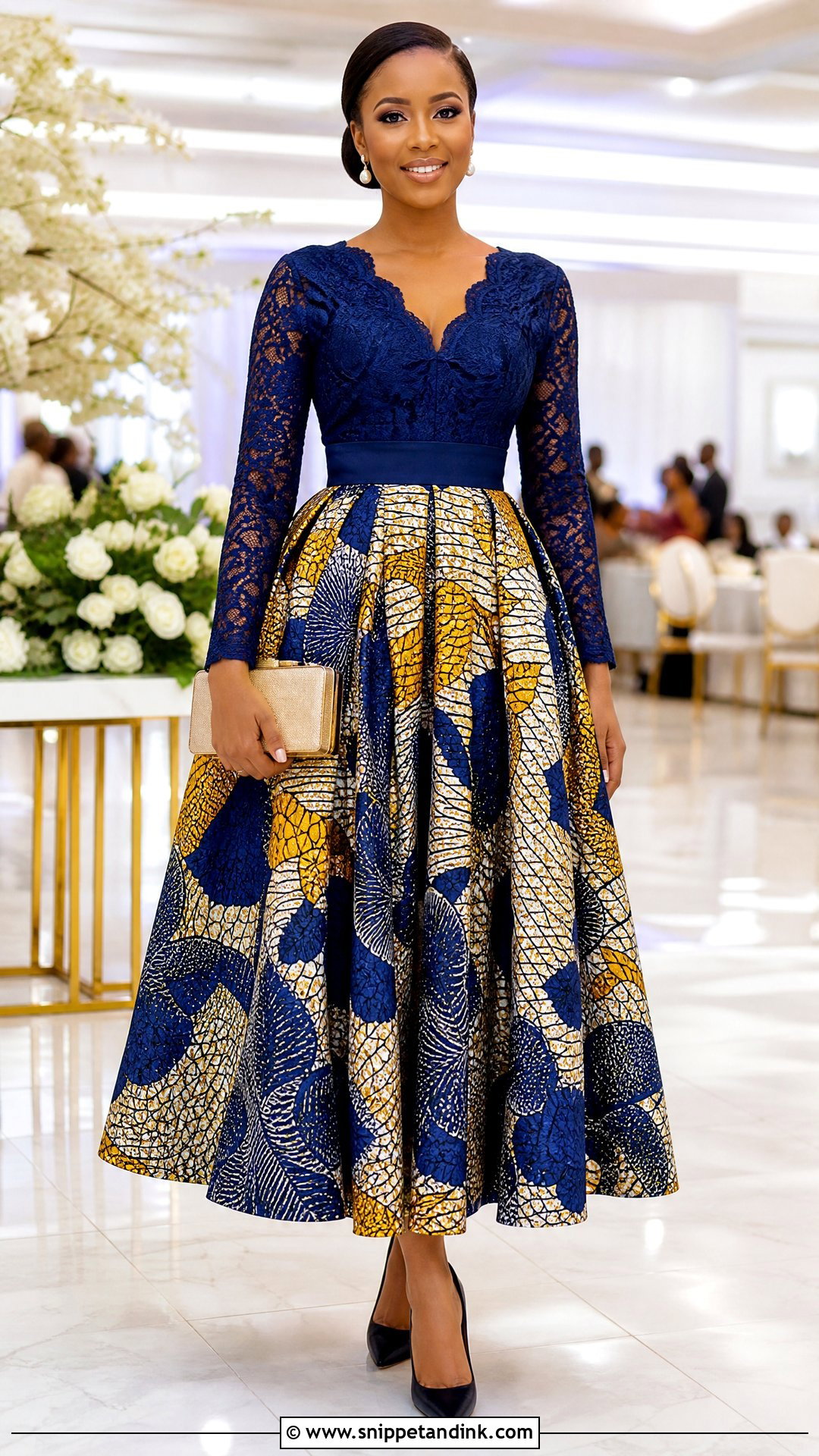 Ankara Gown With Lace Bodice - Snippet and Ink - 25 Big Ankara Gown Styles