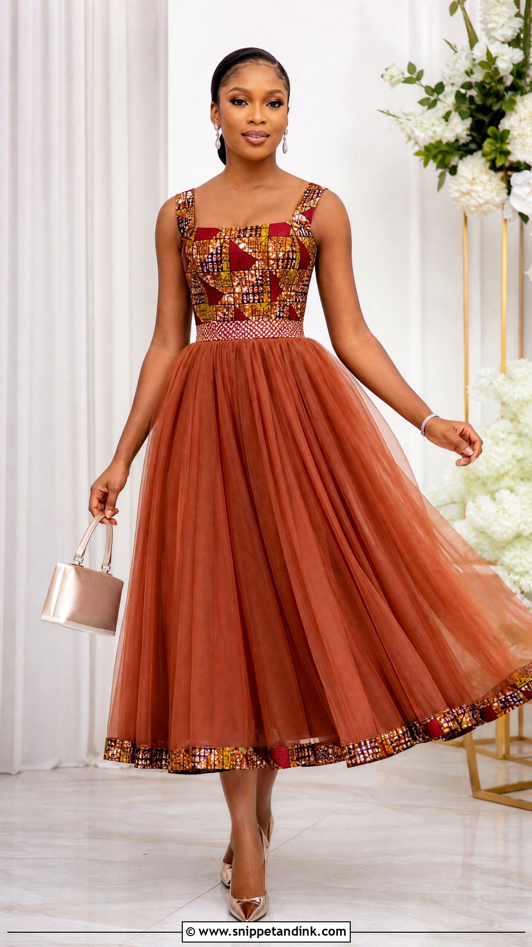 Ankara Gown With Tulle Skirt - Snippet and Ink - 25 Big Ankara Gown Styles