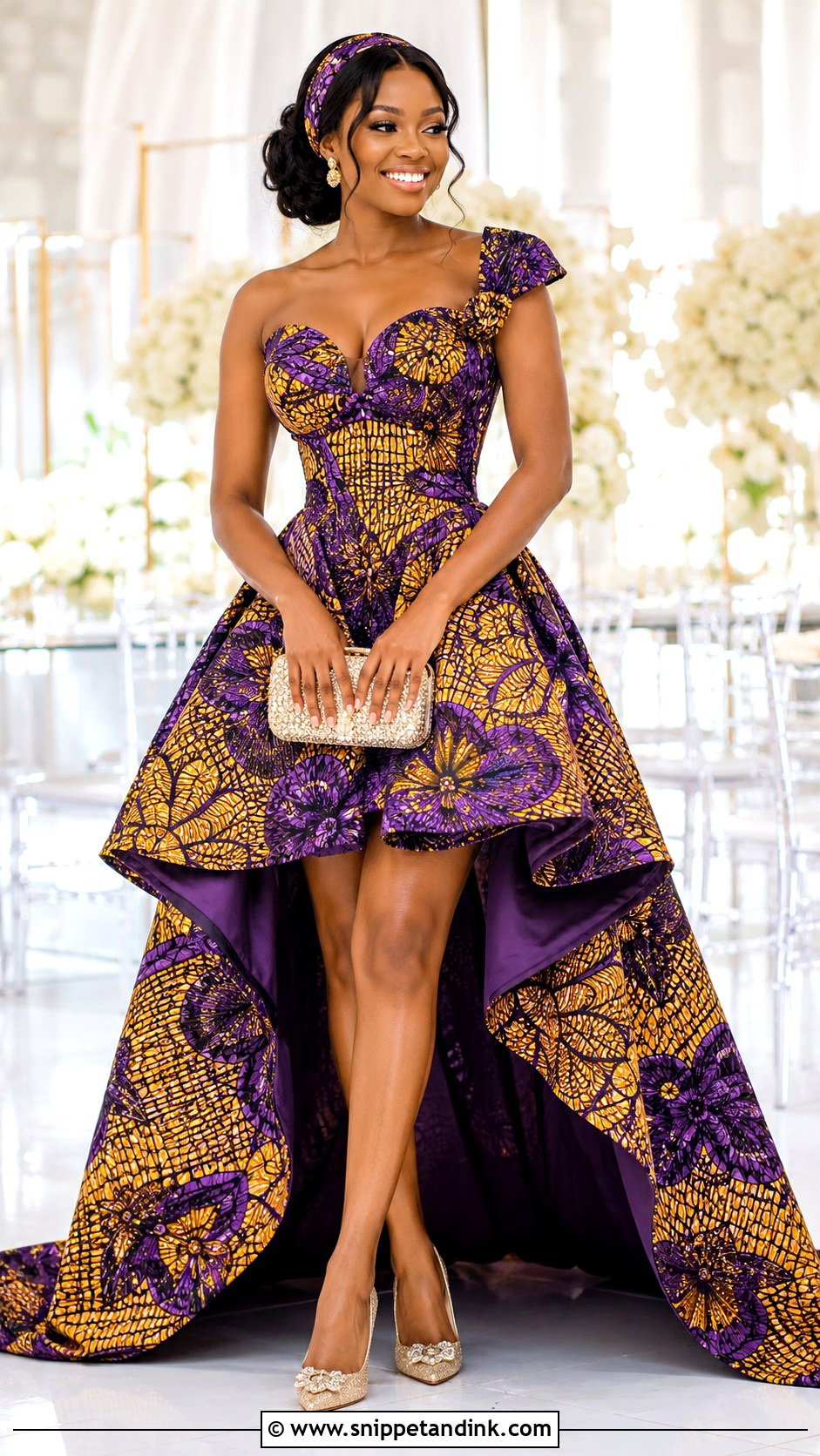Ankara High Low African Bridal Dress - Snippet and Ink - 20 African Bridal Wedding Dress Ideas