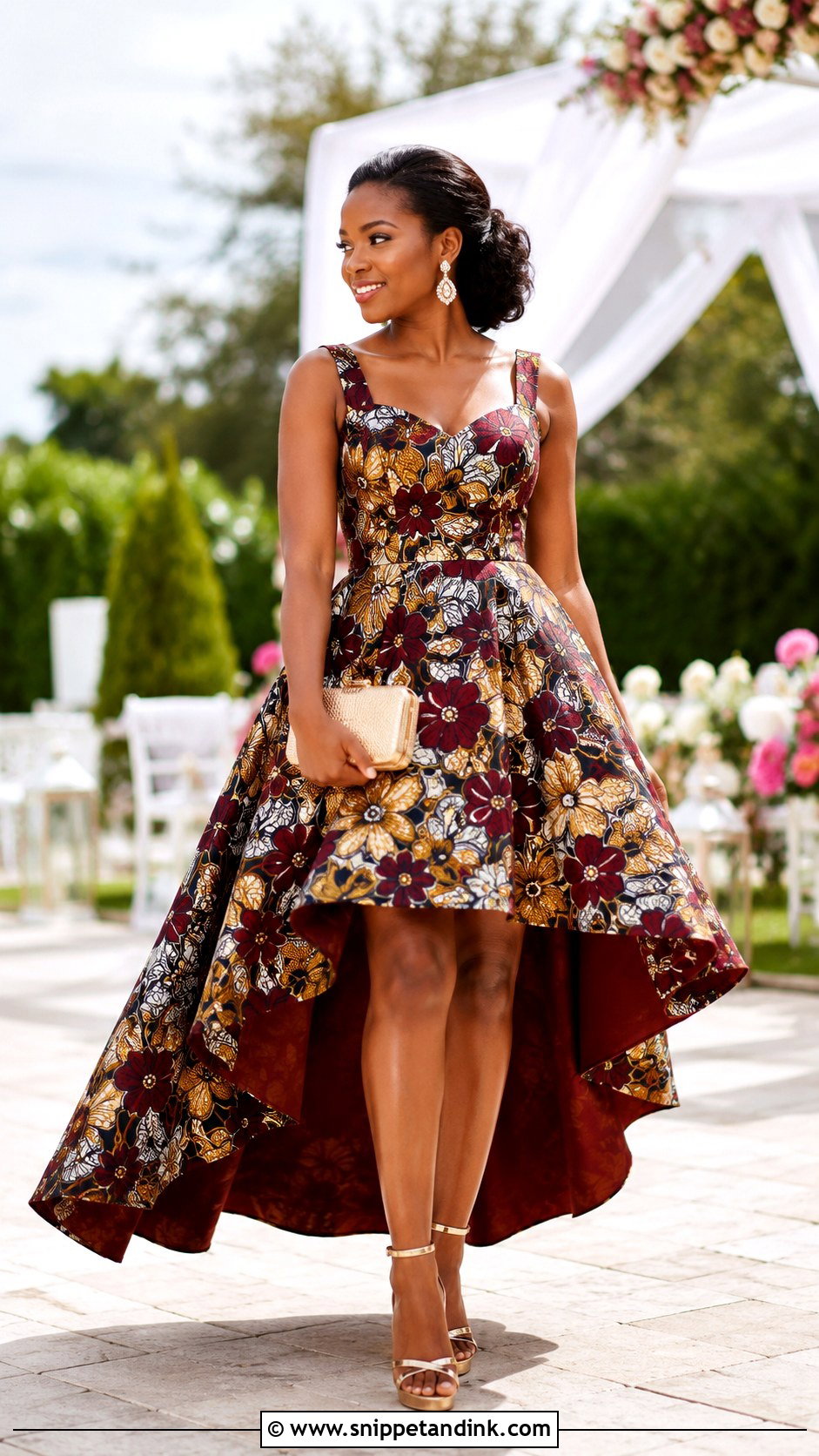 Ankara High Low Dress Outfit - Snippet and Ink - 20 African Wedding Outfits